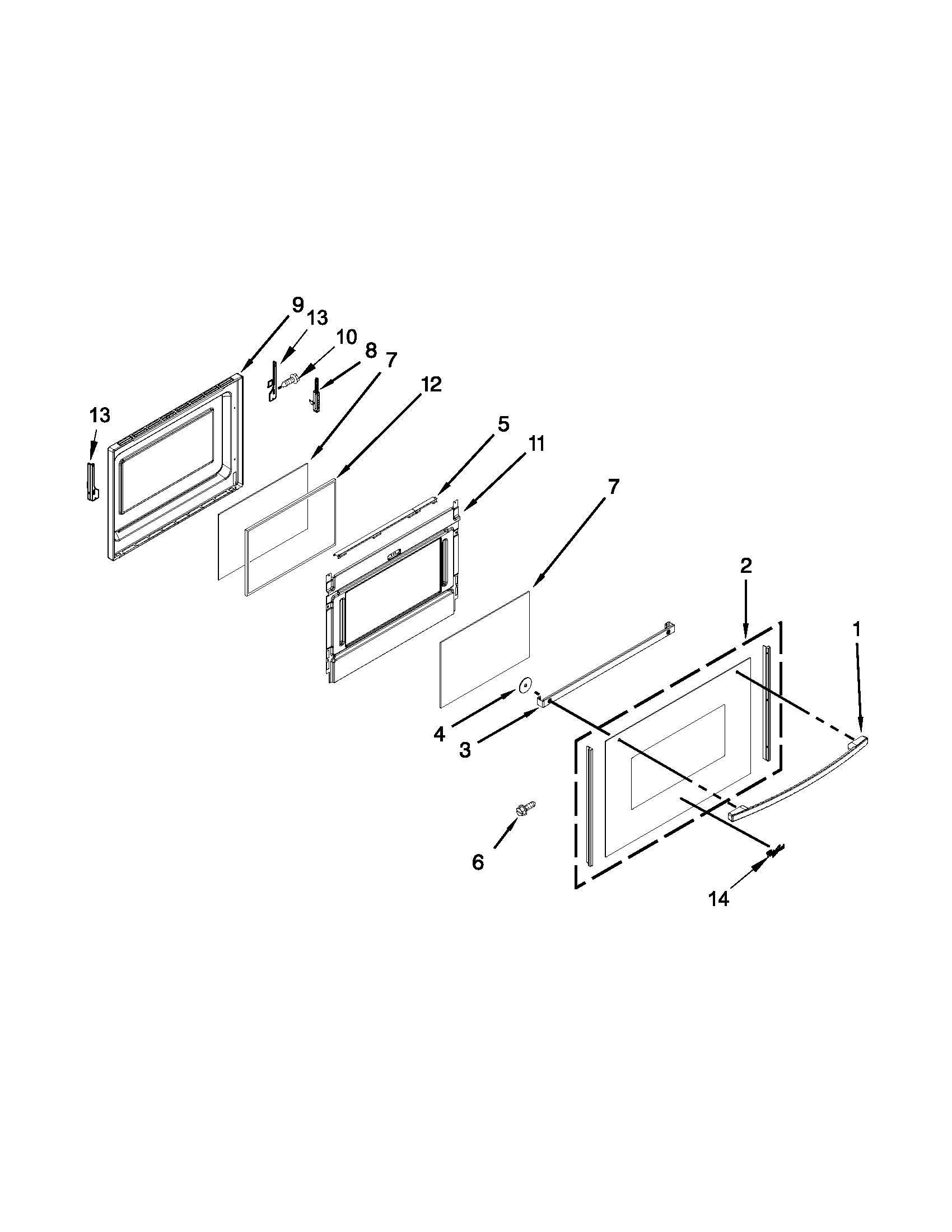Whirlpool GGG388LXS05 lower door parts diagram