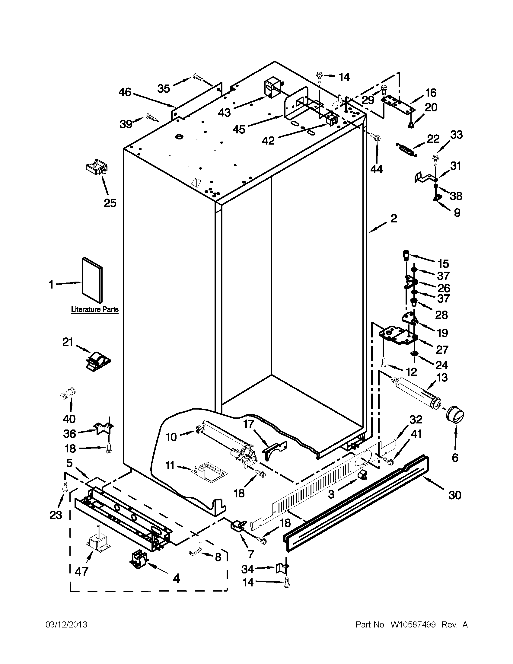 KitchenAid KSSC42QTS17 cabinet parts diagram
