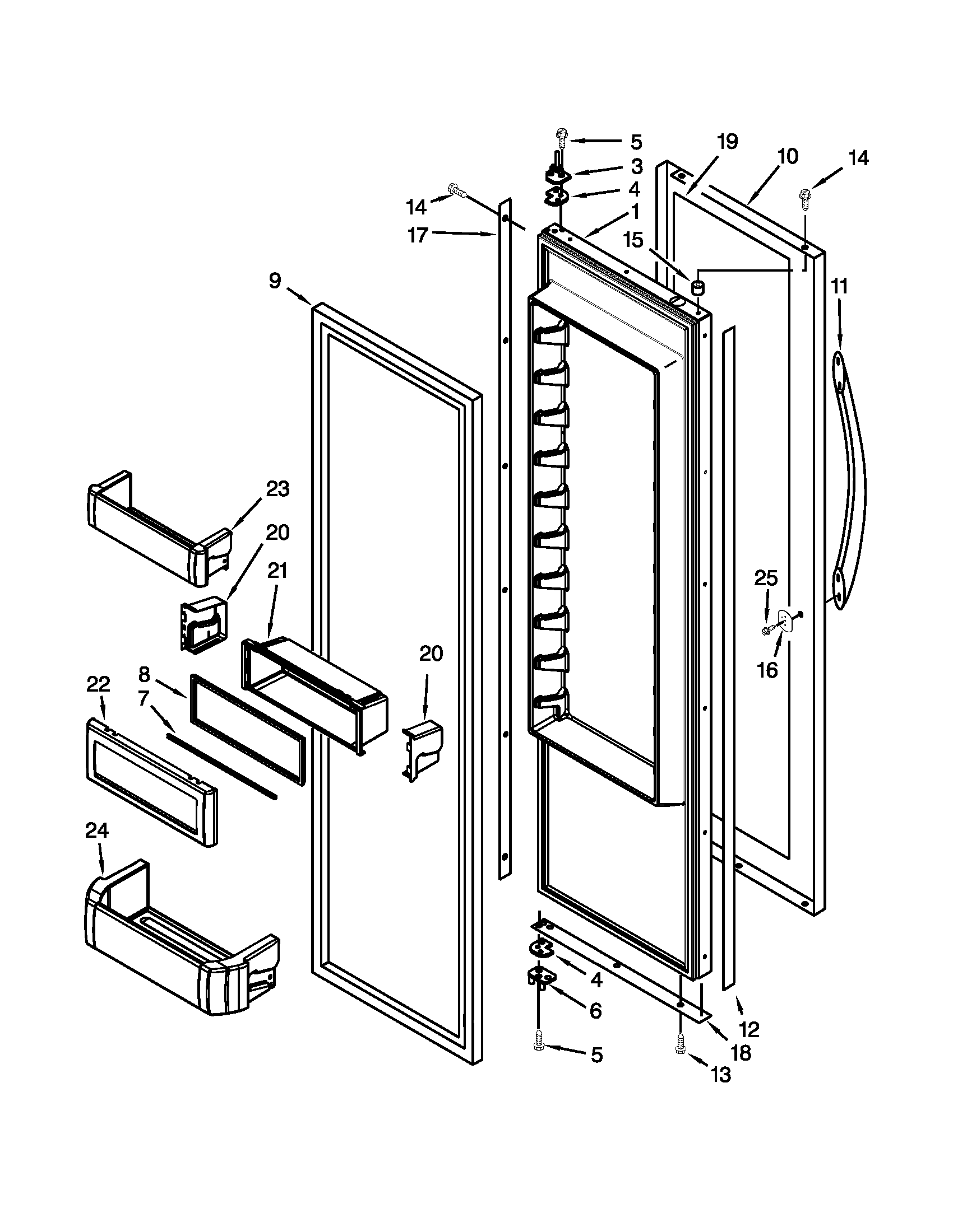 KitchenAid KSSC42QTS17 refrigerator door parts diagram