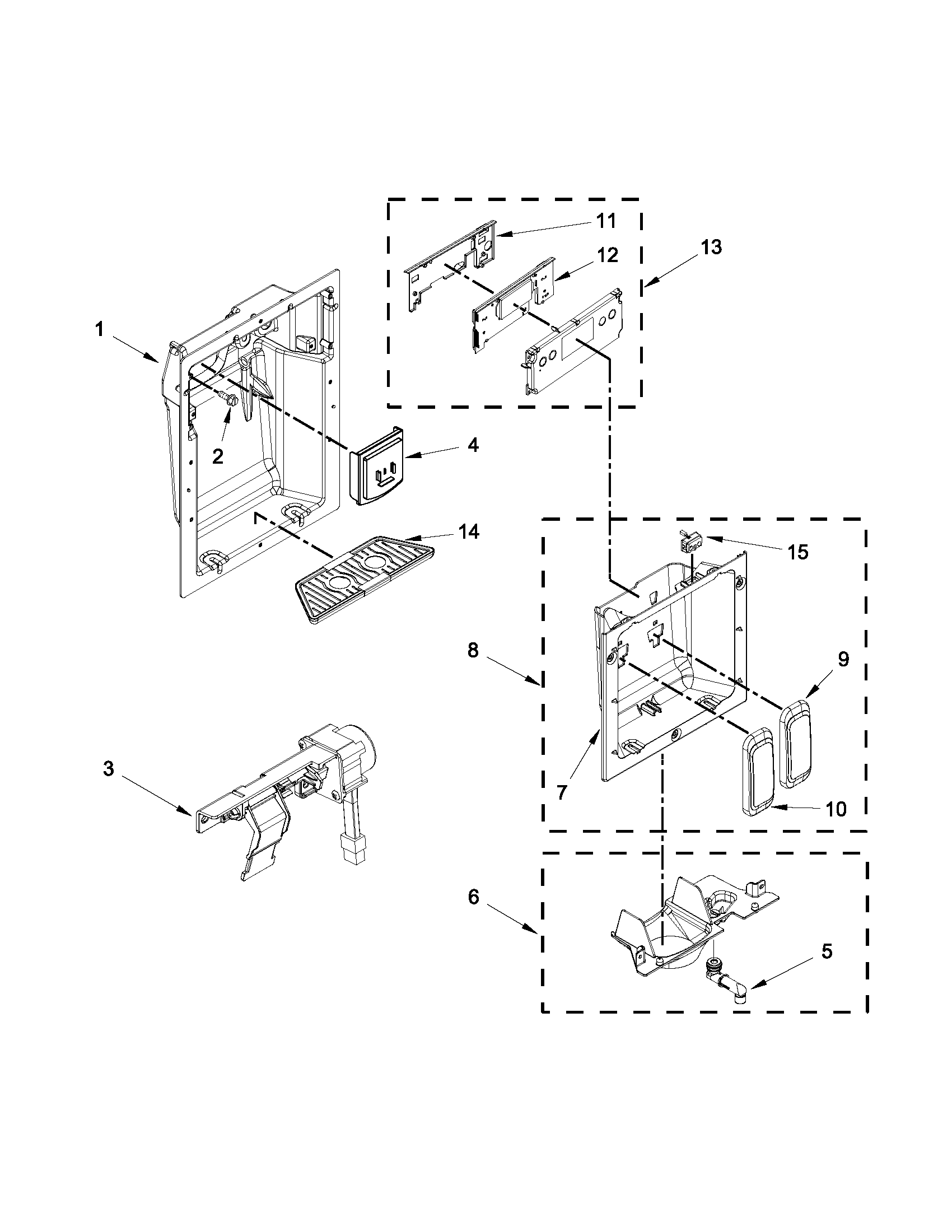 KitchenAid KSSC42QTS17 dispenser parts diagram