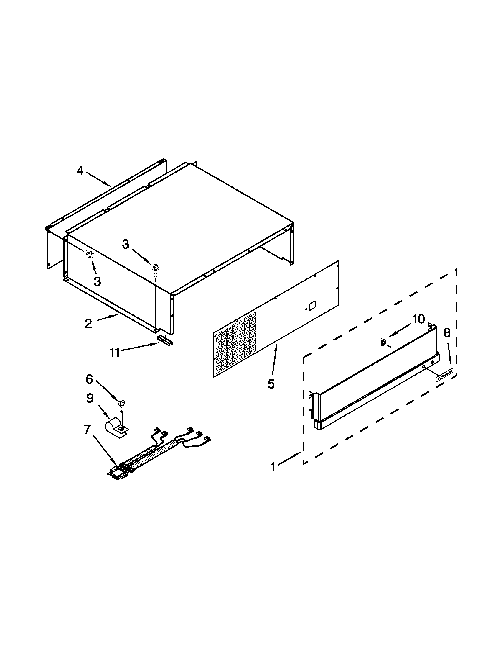 KitchenAid KSSC42QTS17 top grille & unit cover diagram