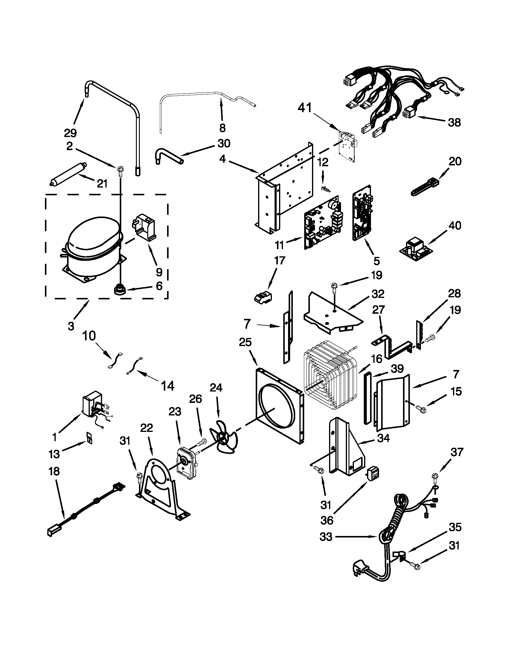 KitchenAid KSSC42QTS17 upper unit parts diagram