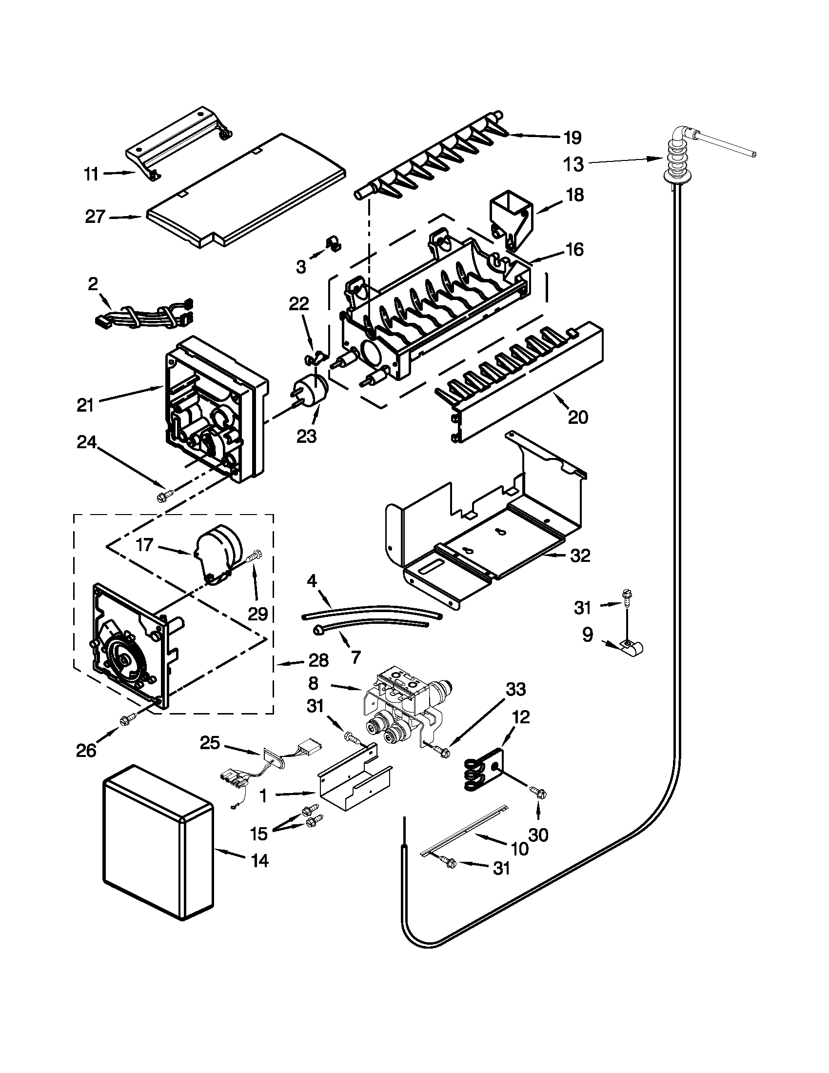 KitchenAid KSSC42QTS17 icemaker diagram