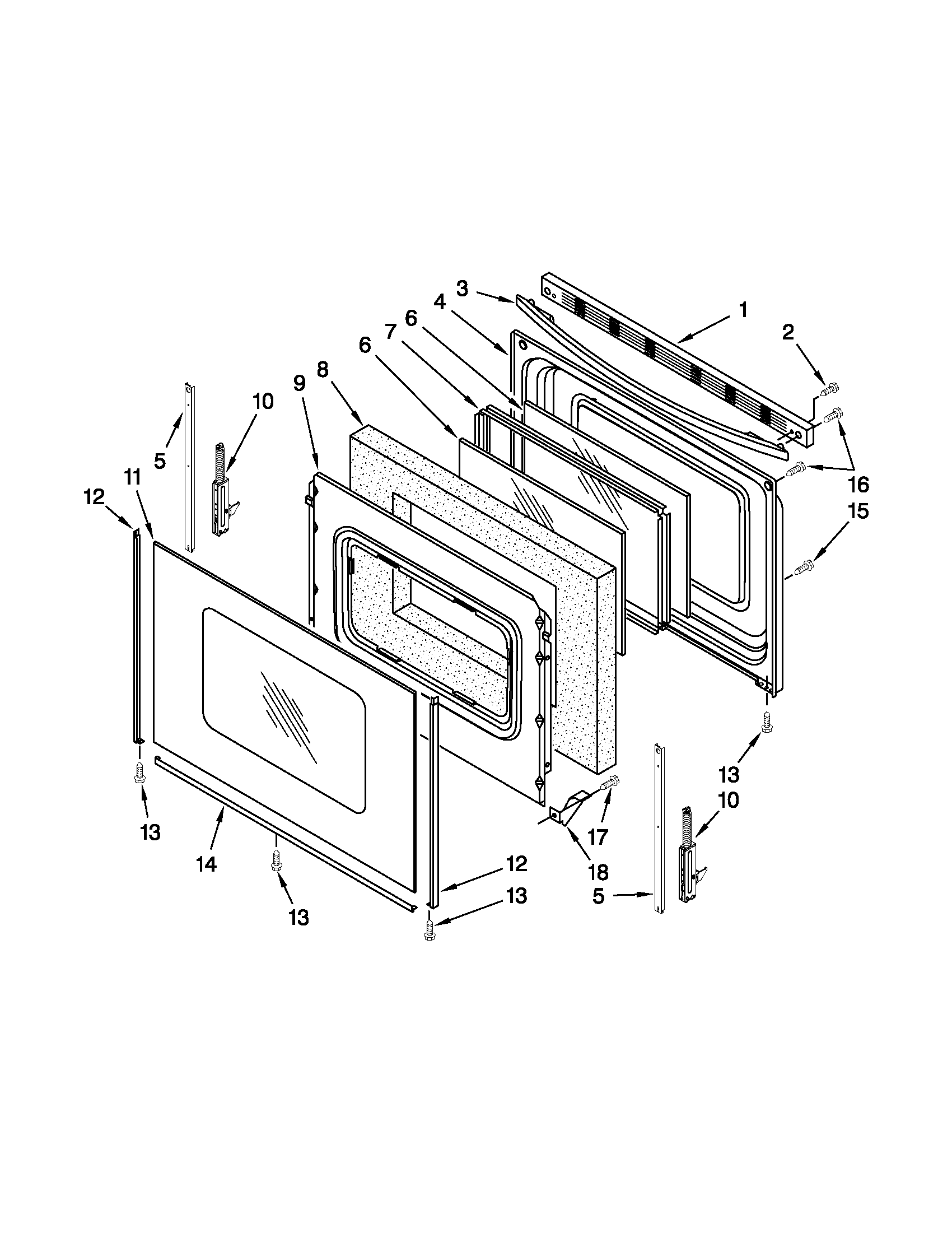 Maytag MER7664XB0 door parts diagram