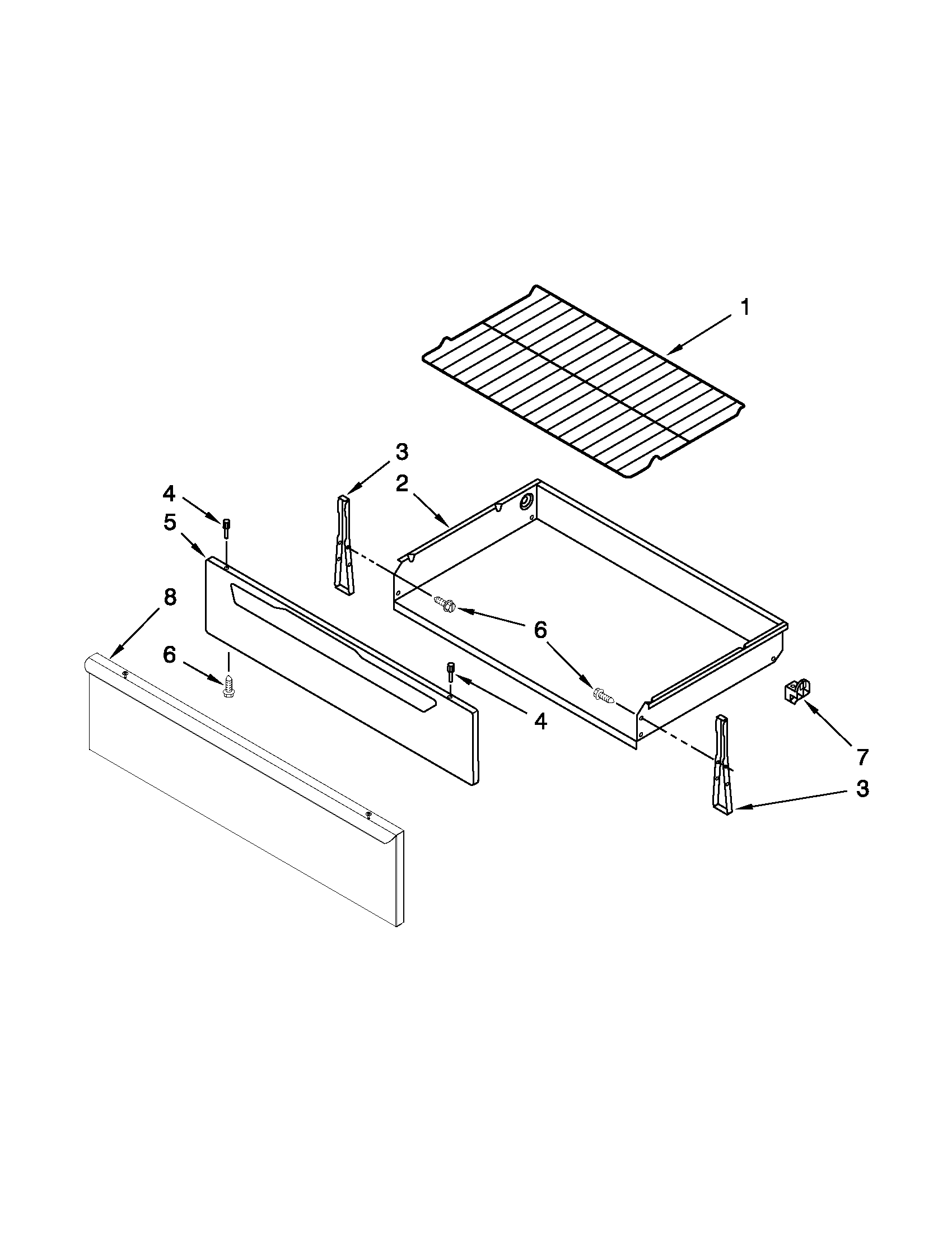 Maytag MER7664XB0 drawer & broiler parts diagram