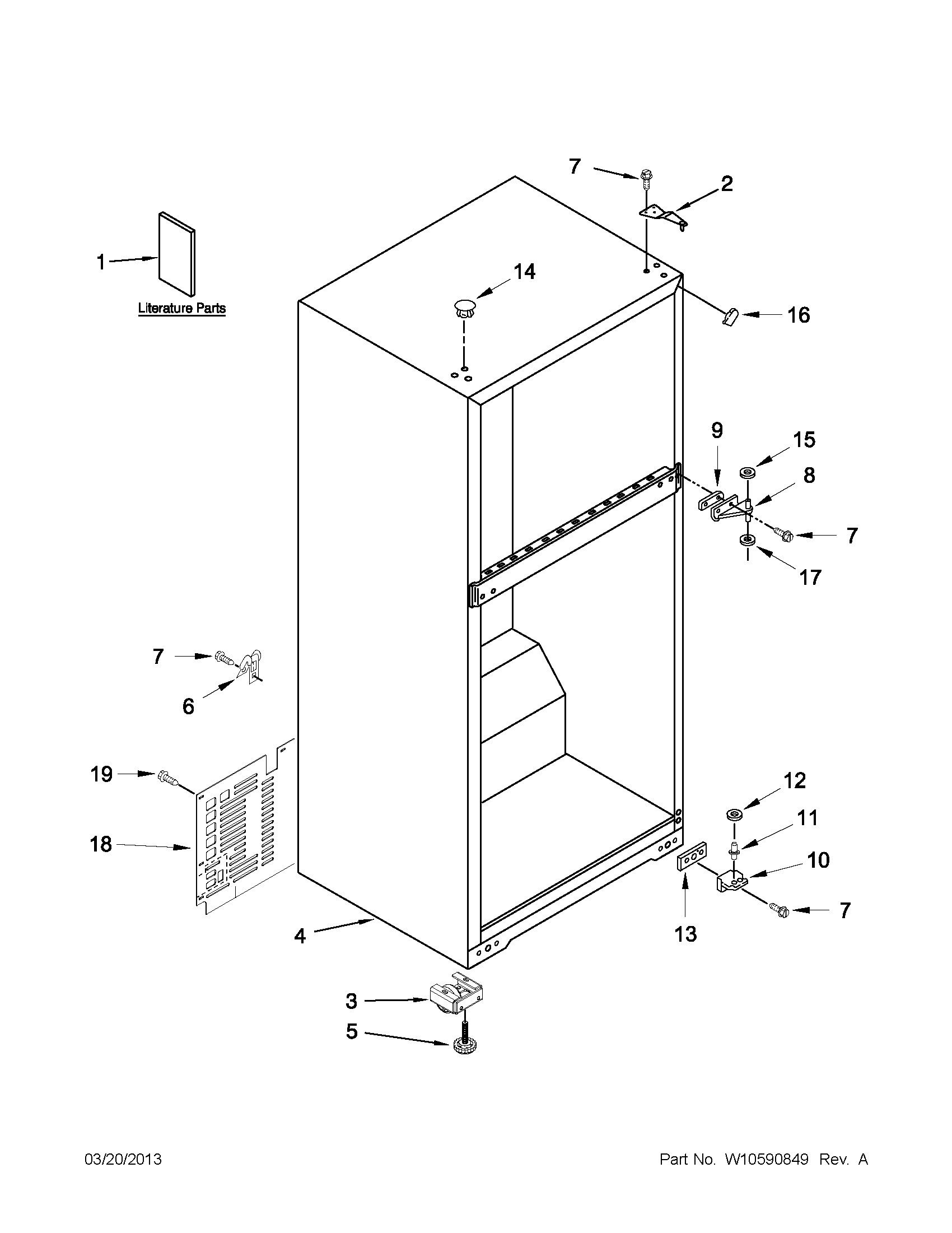 Amana A8TXNGFXW02 cabinet parts diagram