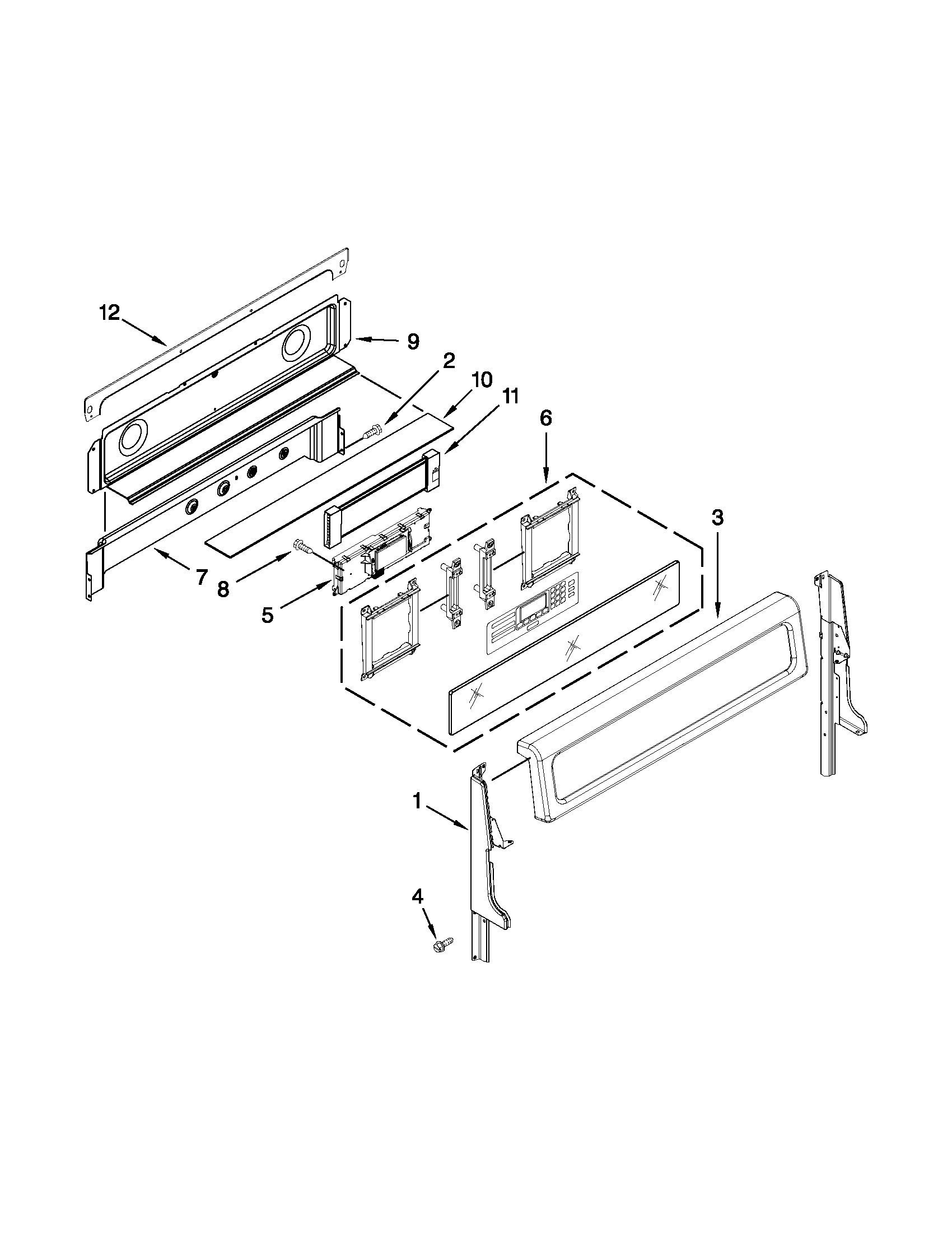 KitchenAid KGRS505XSS04 control panel parts diagram