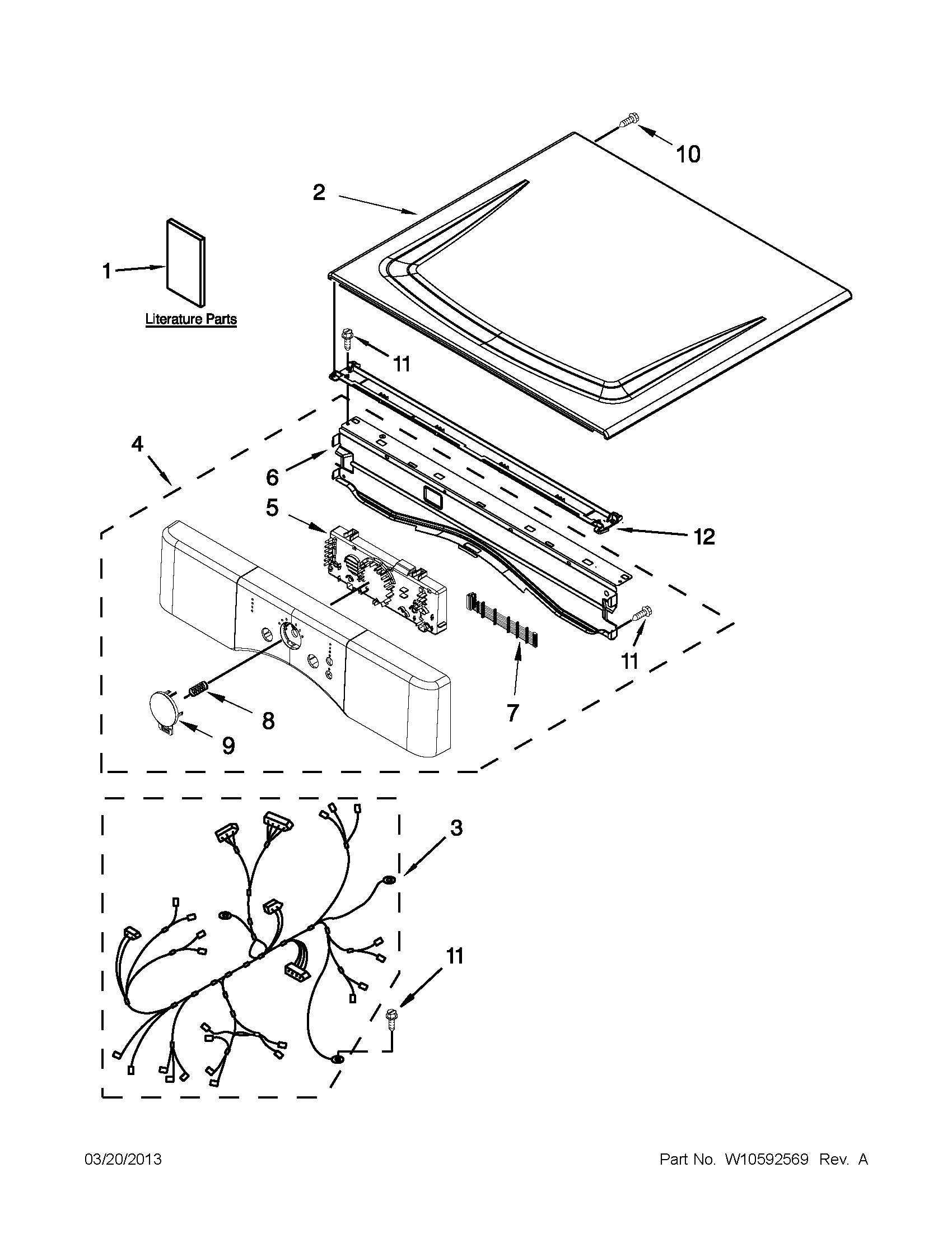 Inglis YIED7300WW2 top and console parts diagram