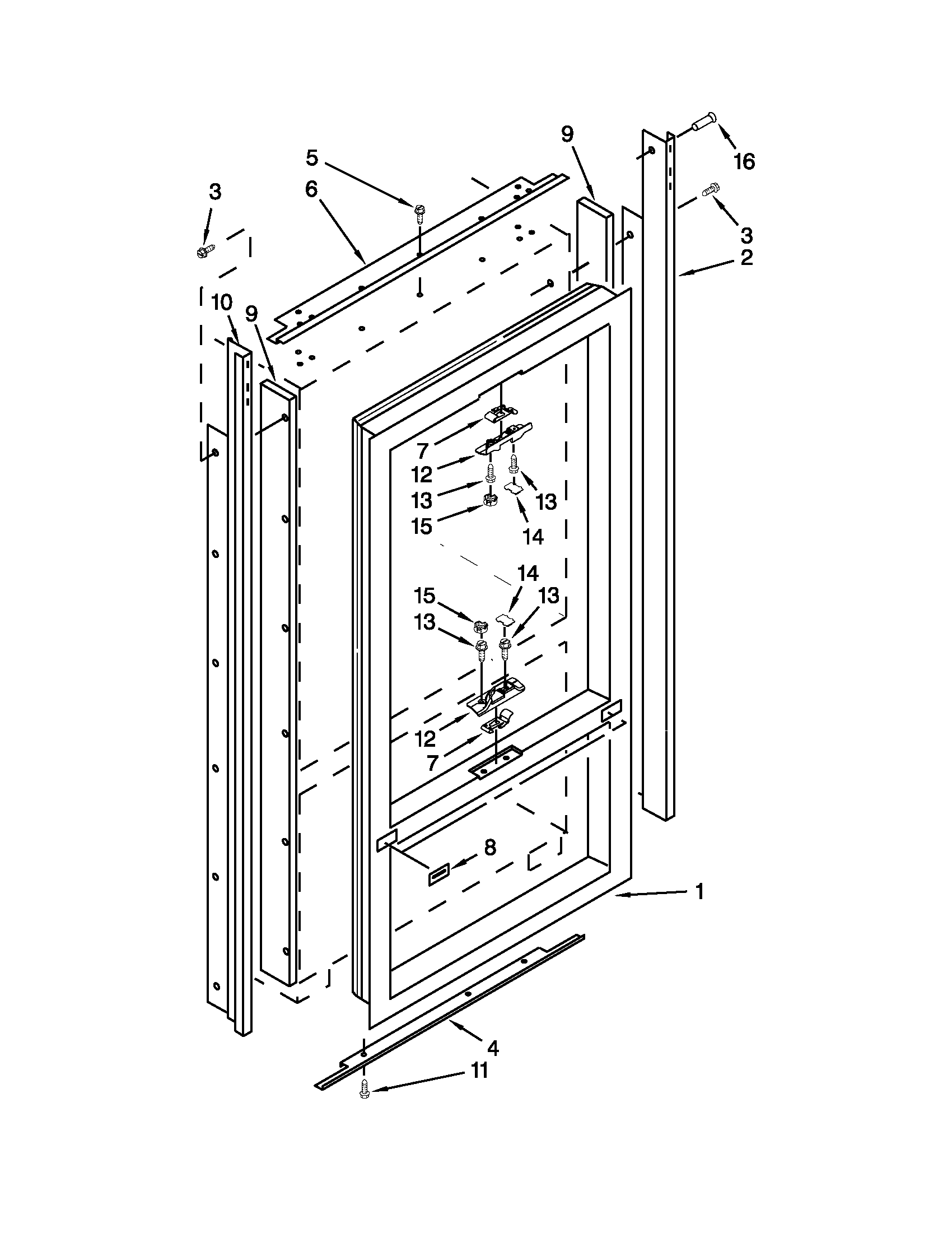 KitchenAid KBFC42FTS07 cabinet trim parts diagram