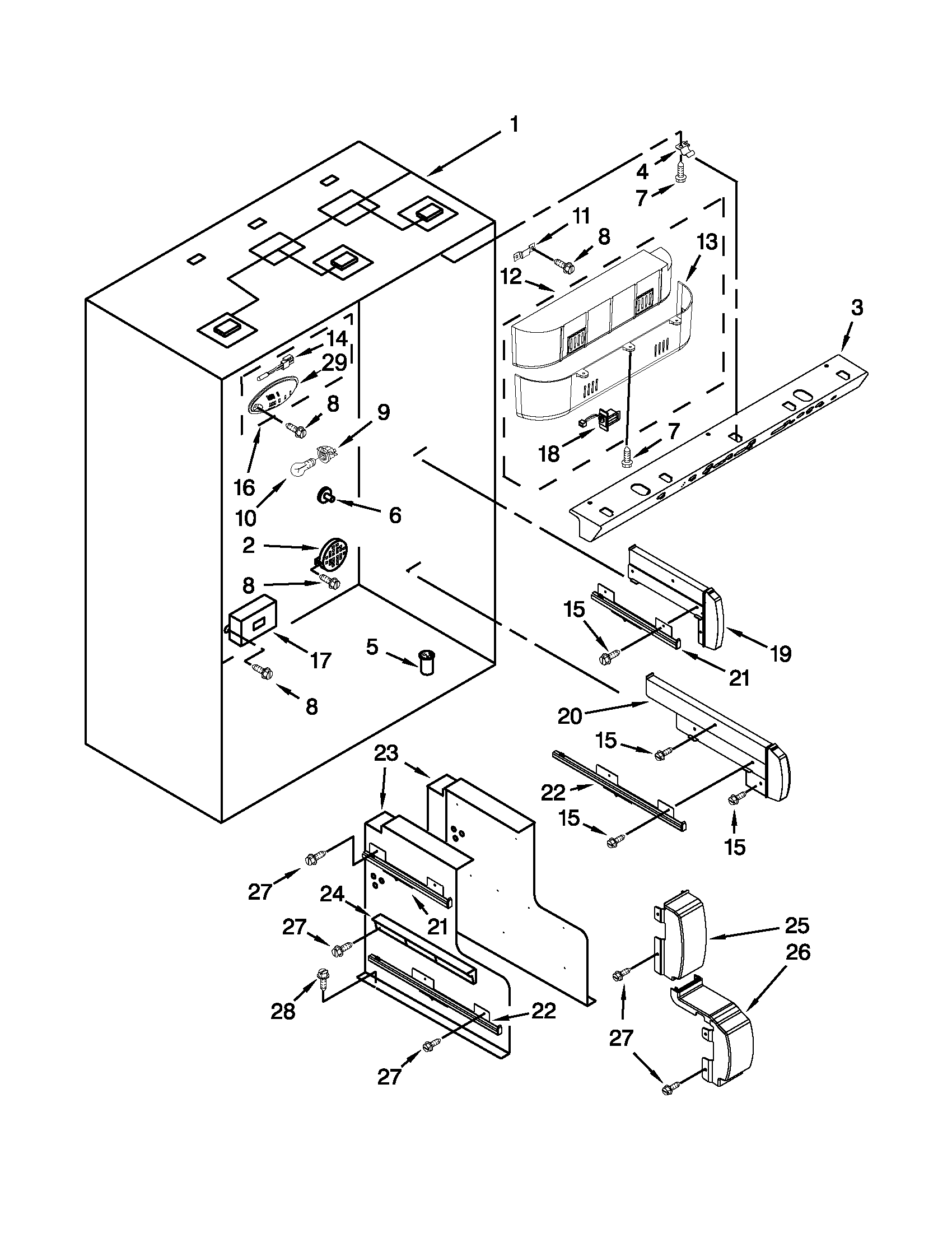 KitchenAid KBFC42FTS07 refrigerator liner parts diagram
