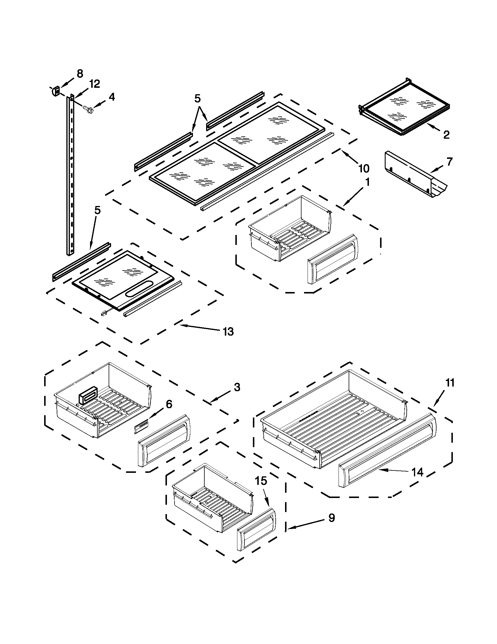 KitchenAid KBFC42FTS07 shelf parts diagram