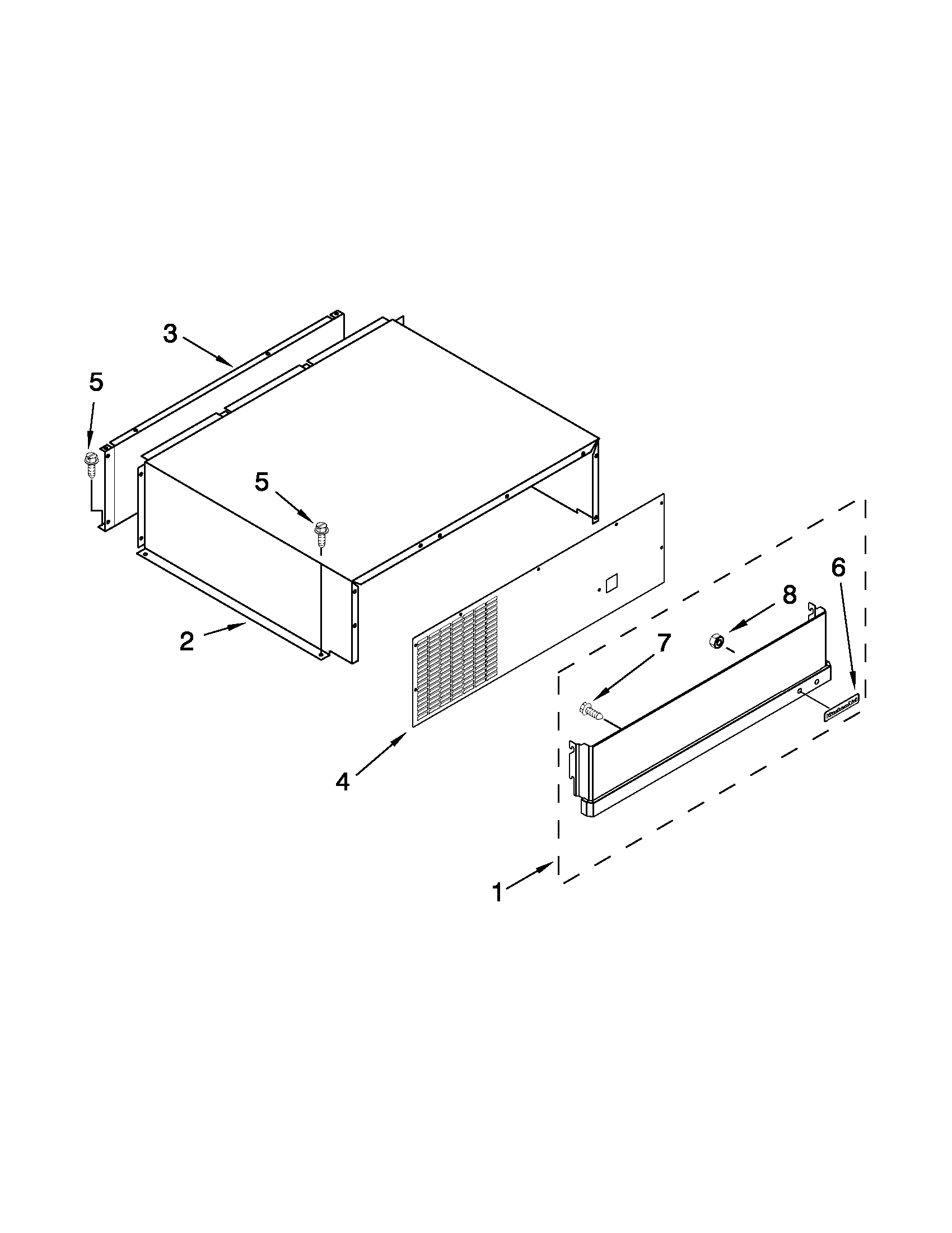 KitchenAid KBFC42FTS07 top grille & unit cover diagram