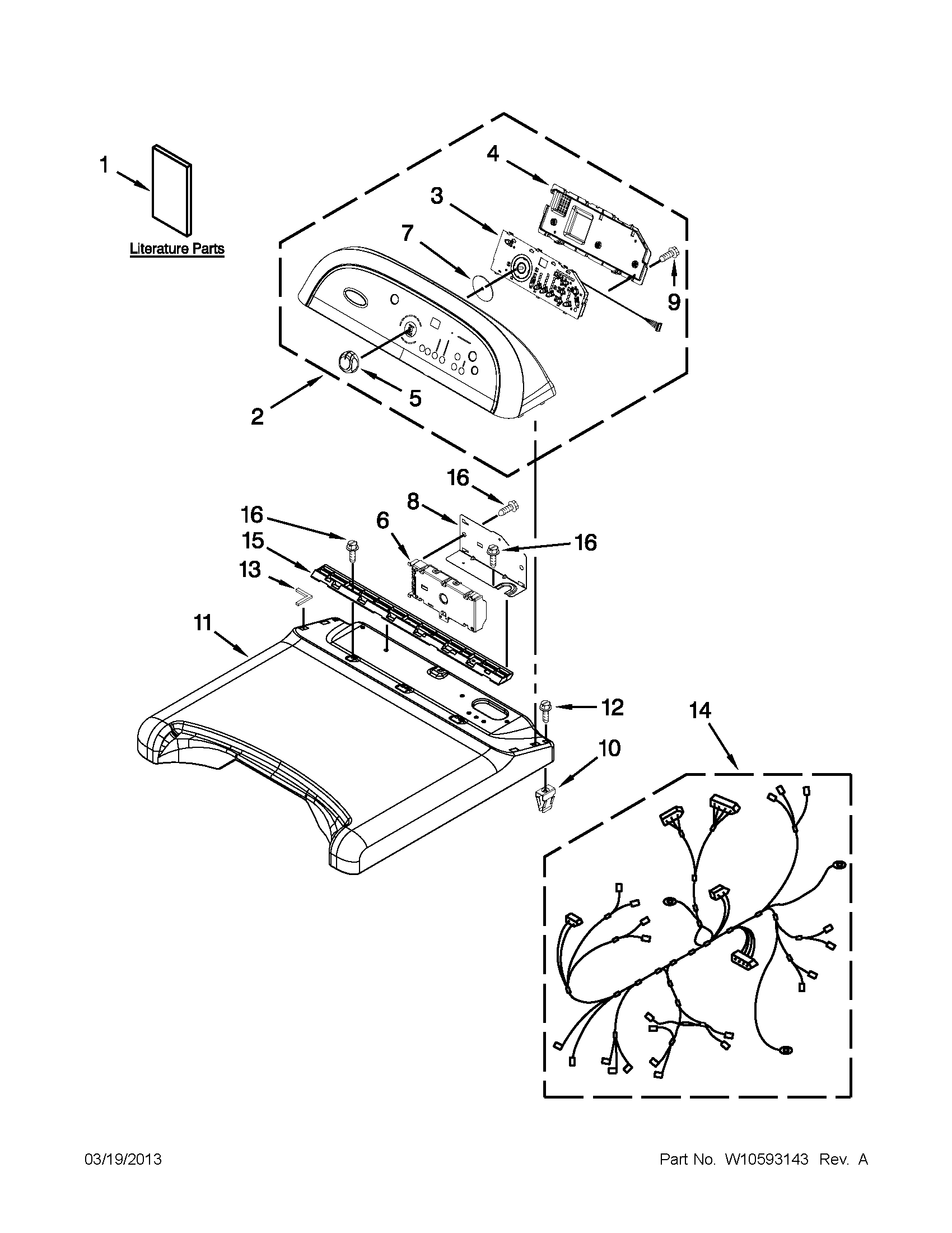 Whirlpool YWED8600YW2 top and console parts diagram