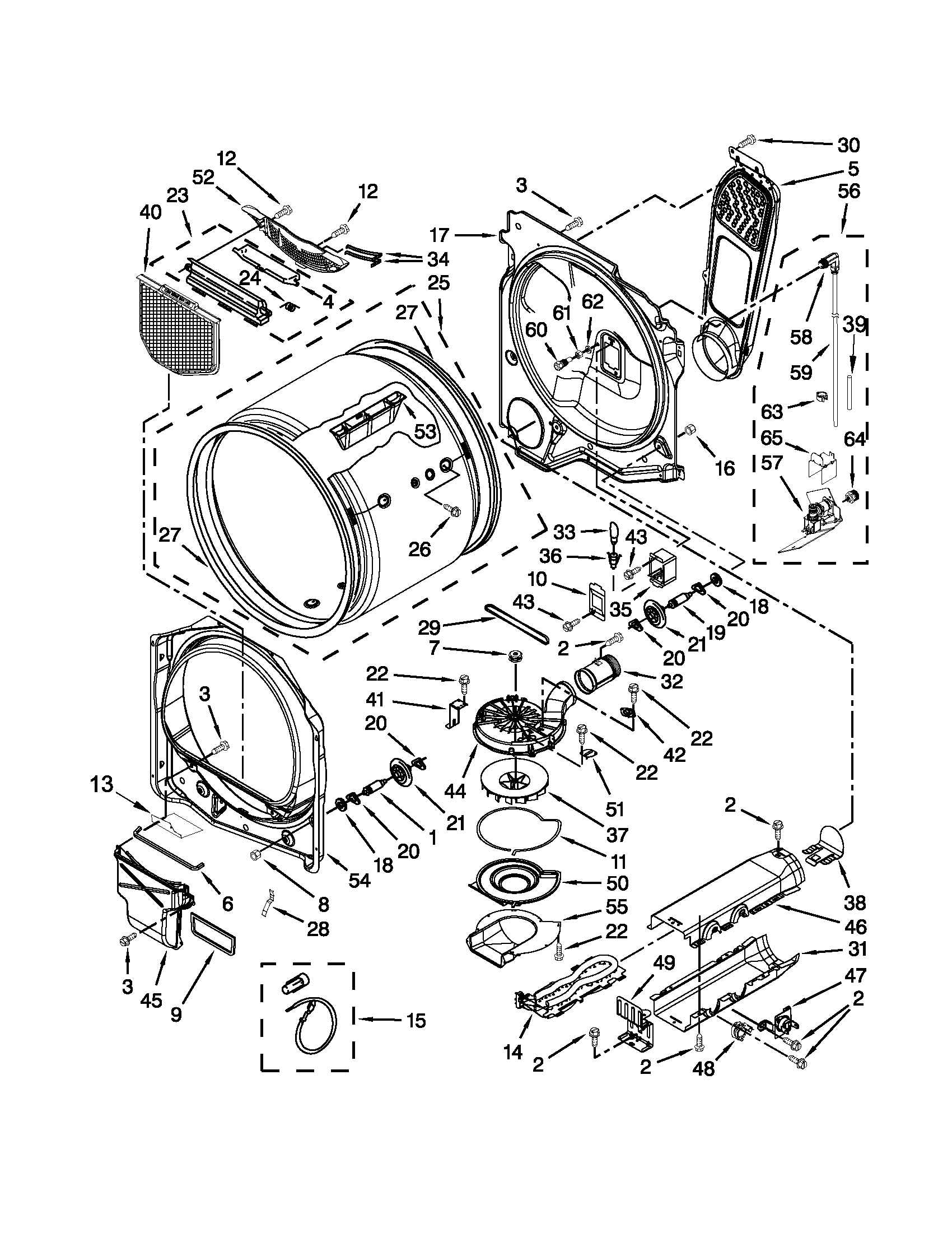 Whirlpool YWED8600YW2 bulkhead parts diagram