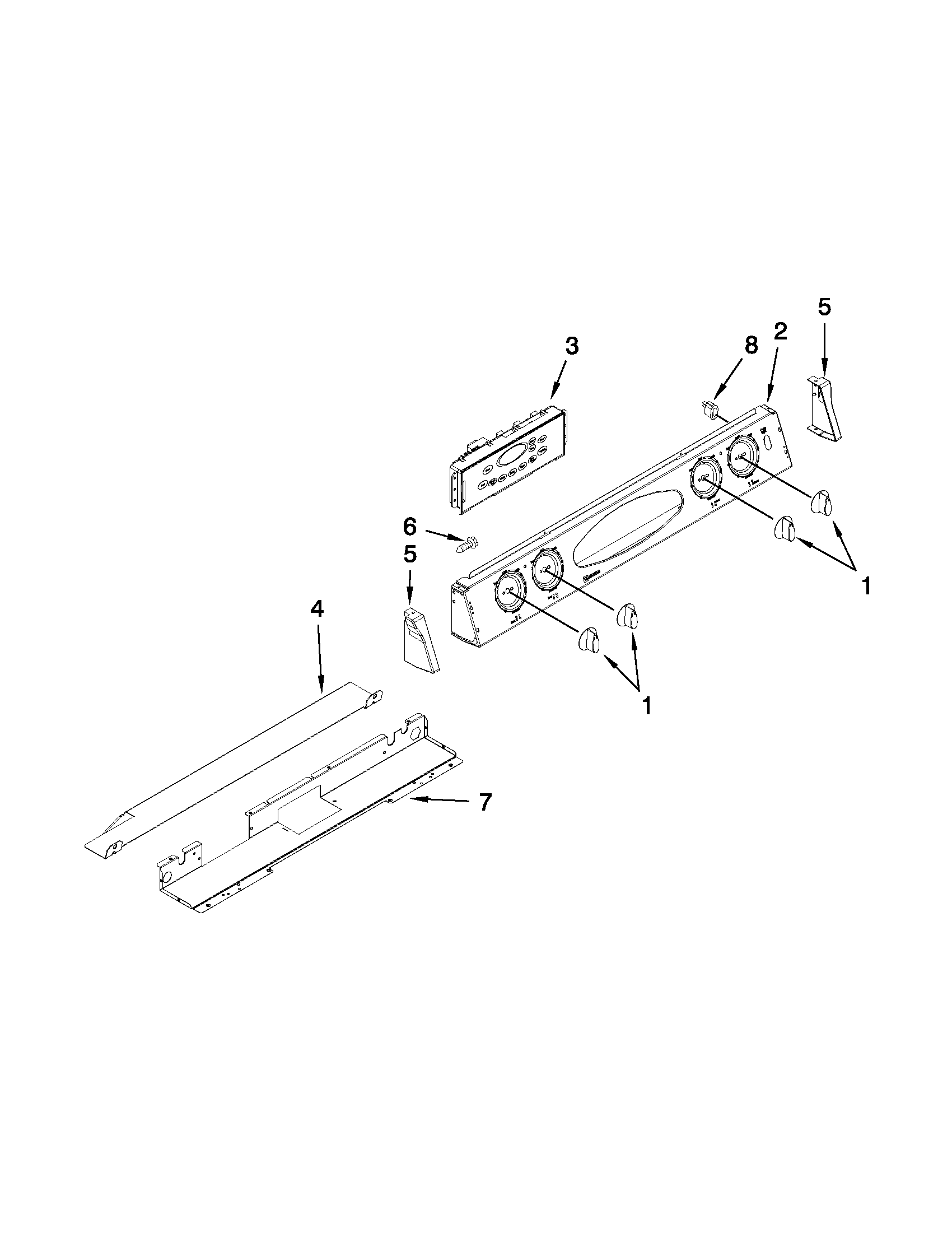 Maytag MGS5752BDW20 control panel parts diagram
