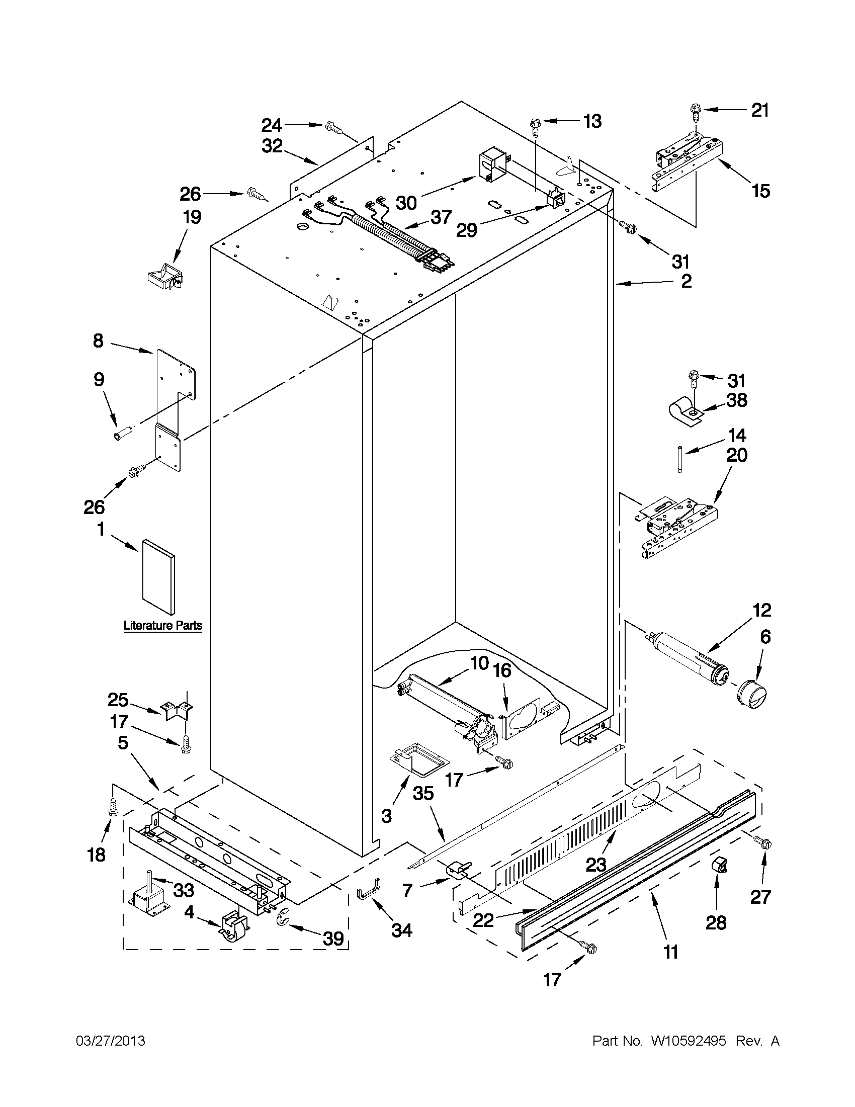 Jenn-Air JS48NXFXDW04 cabinet parts diagram