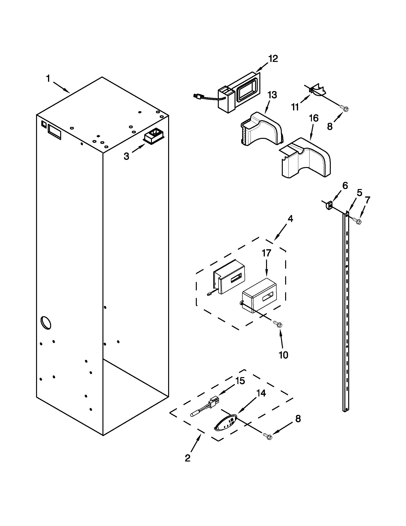Jenn-Air JS48NXFXDW04 refrigerator liner parts diagram