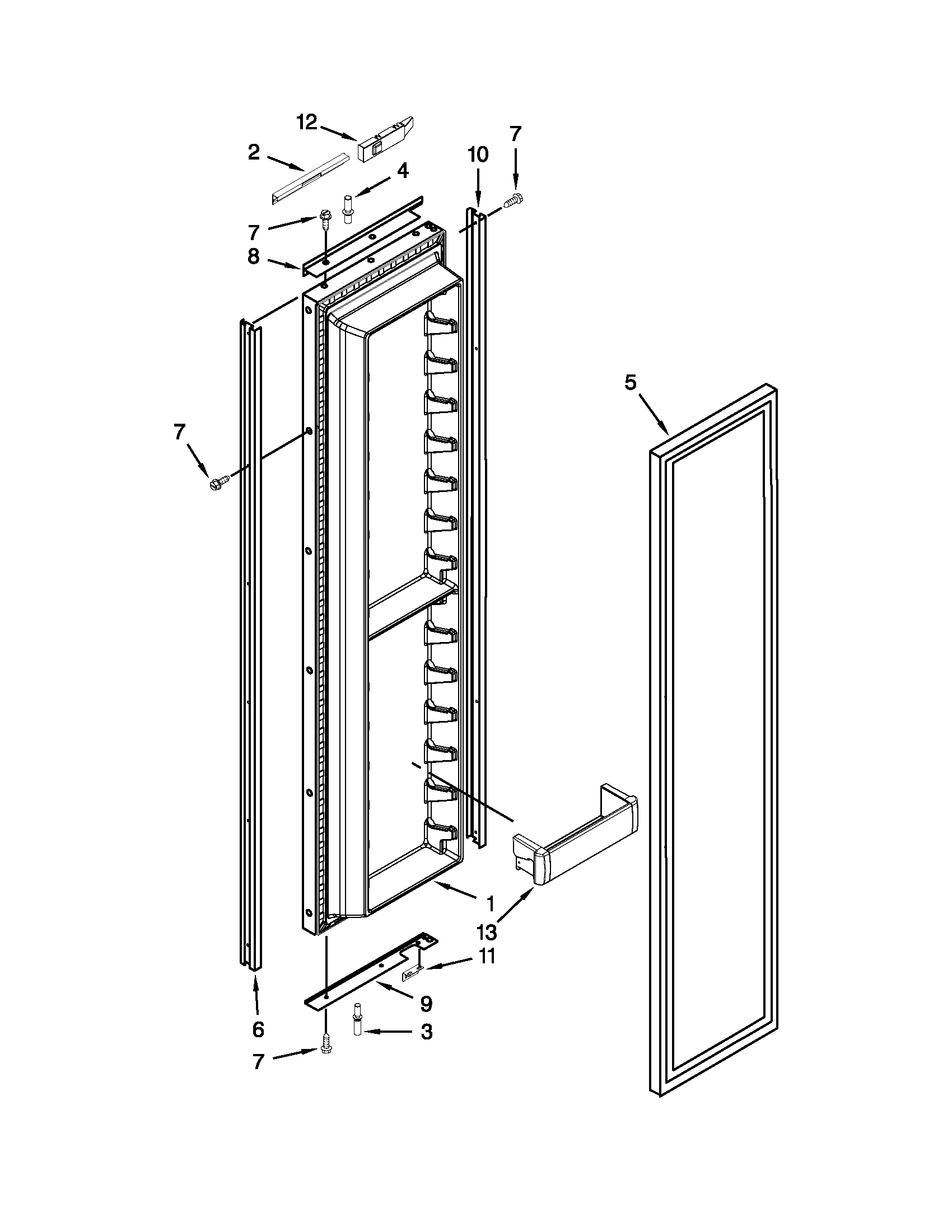Jenn-Air JS48NXFXDW04 freezer door parts diagram