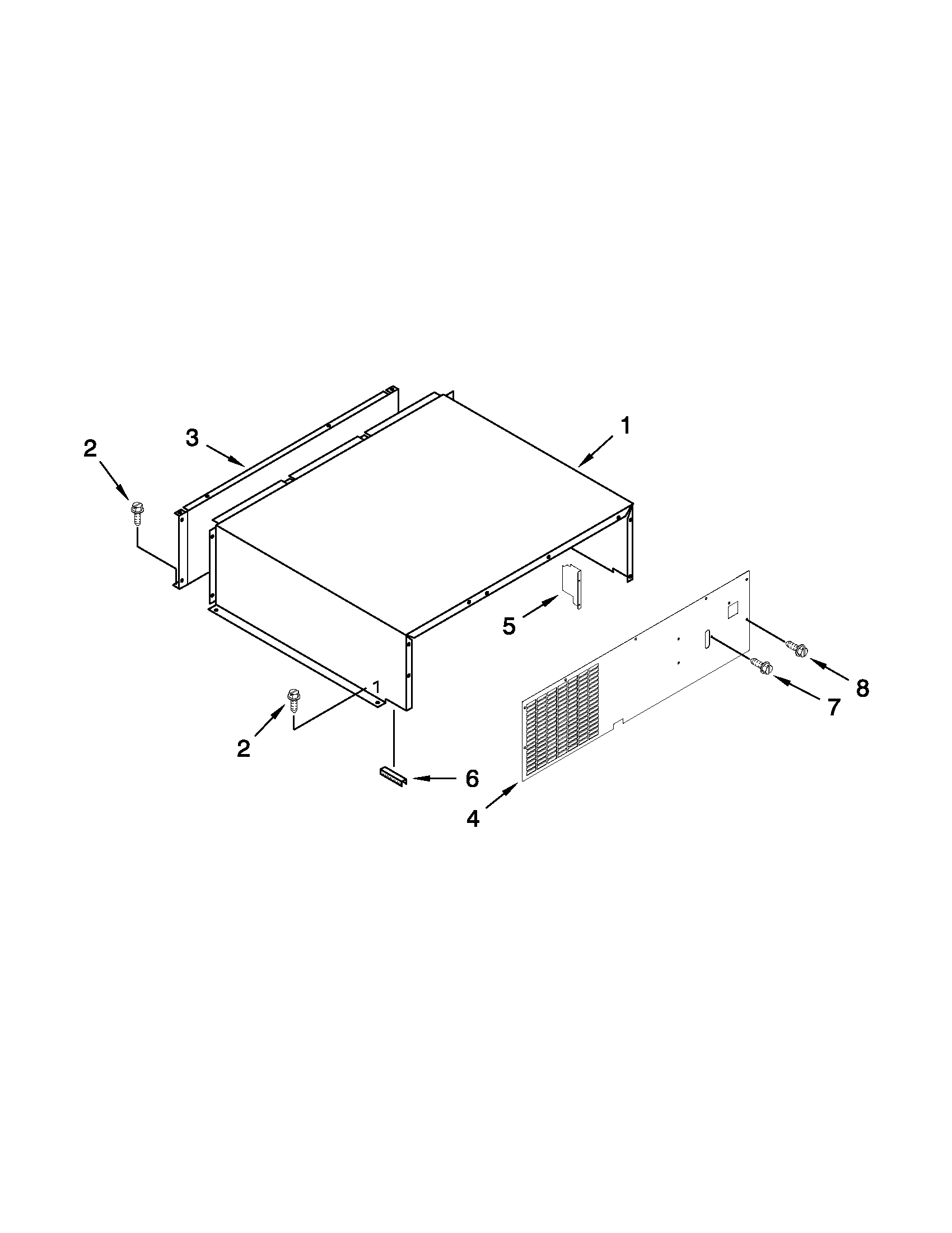 Jenn-Air JS48NXFXDW04 top grille and unit cover parts diagram