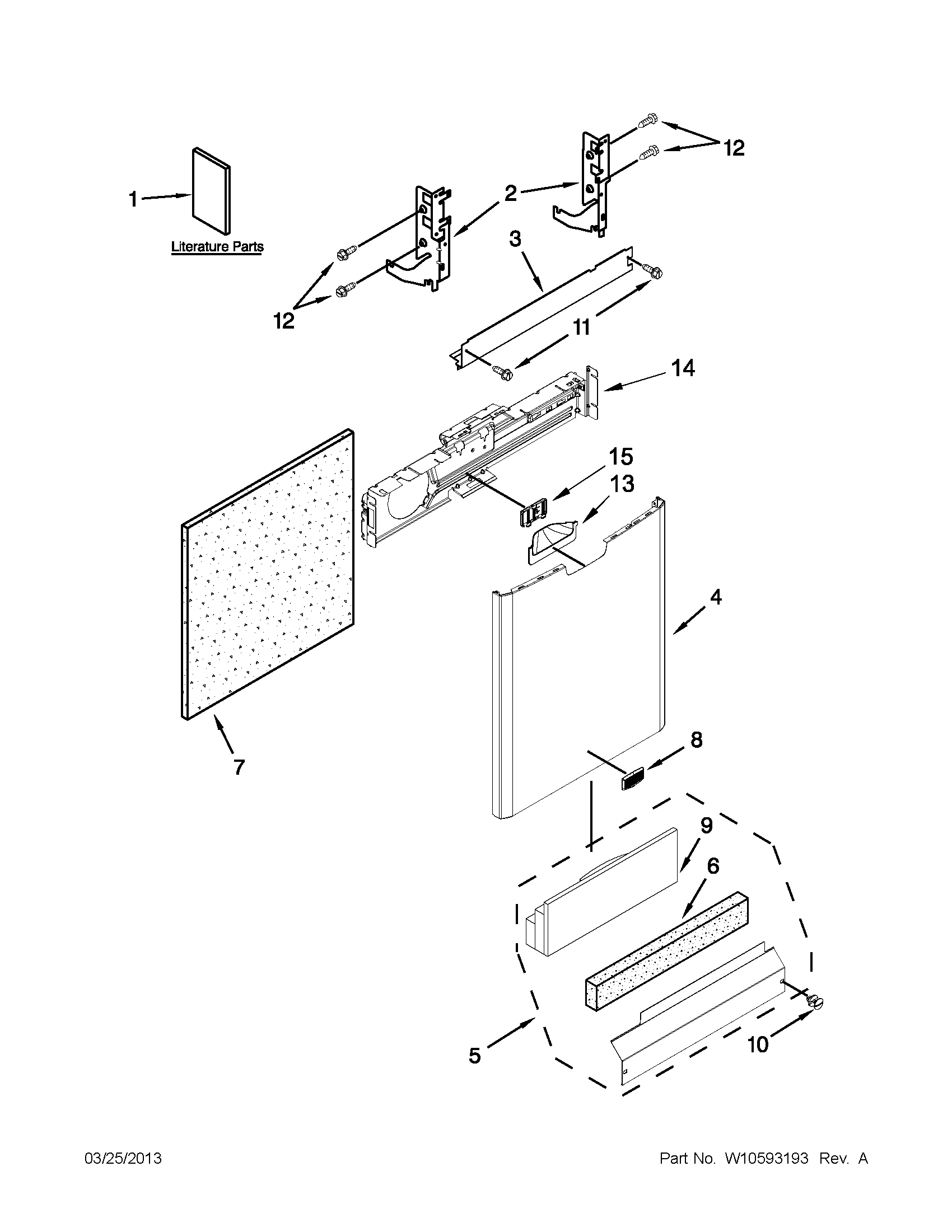 Maytag MDB8949SBB1 door and panel parts diagram