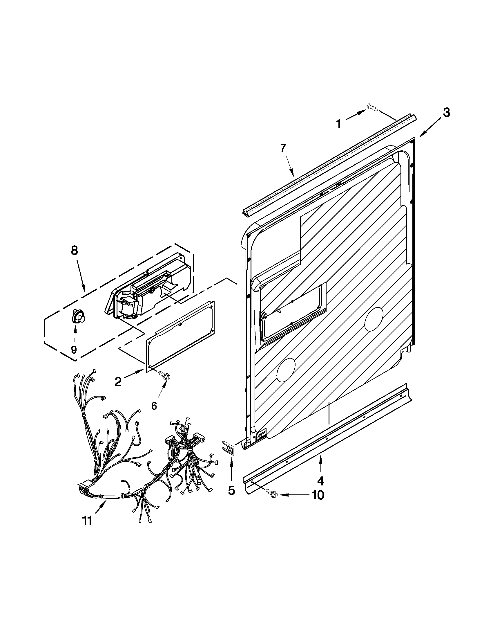 Maytag MDB8949SBB1 inner door parts diagram