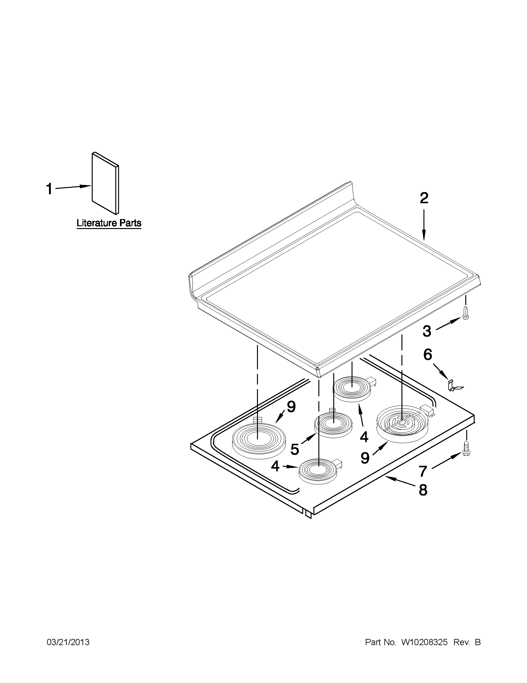 KitchenAid YKERS205TS0 cooktop parts diagram
