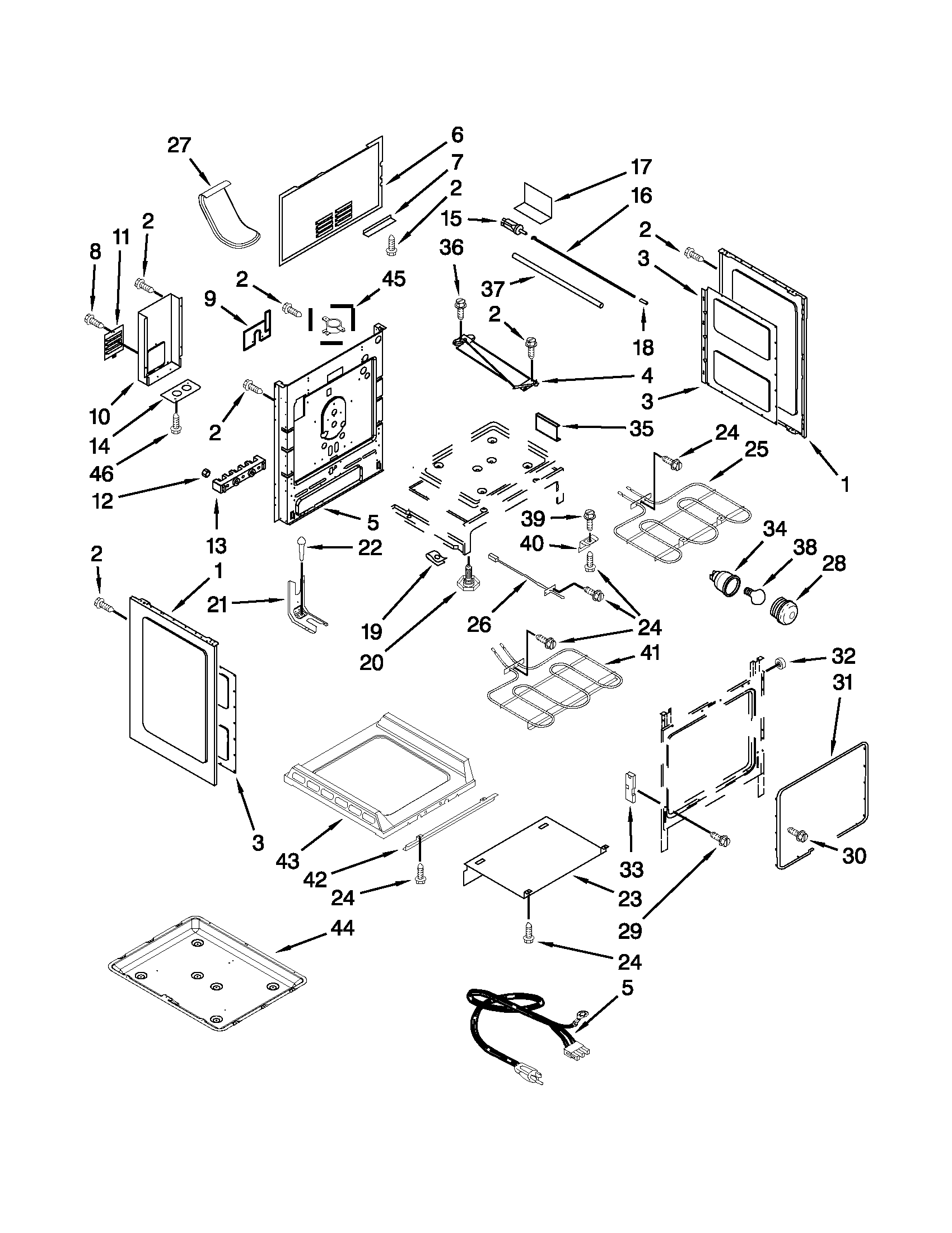 KitchenAid YKERS205TS0 chassis parts diagram