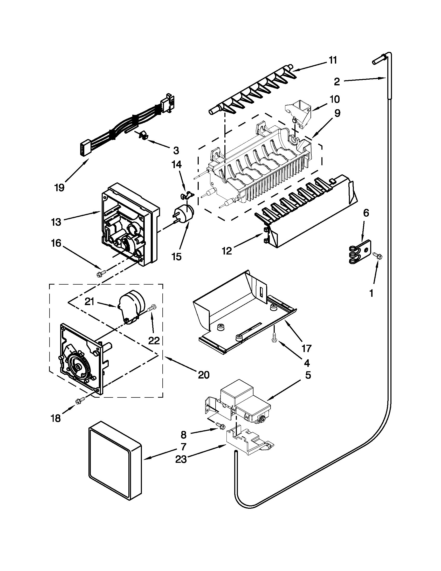 Whirlpool GS6NHAXVA01 icemaker parts diagram