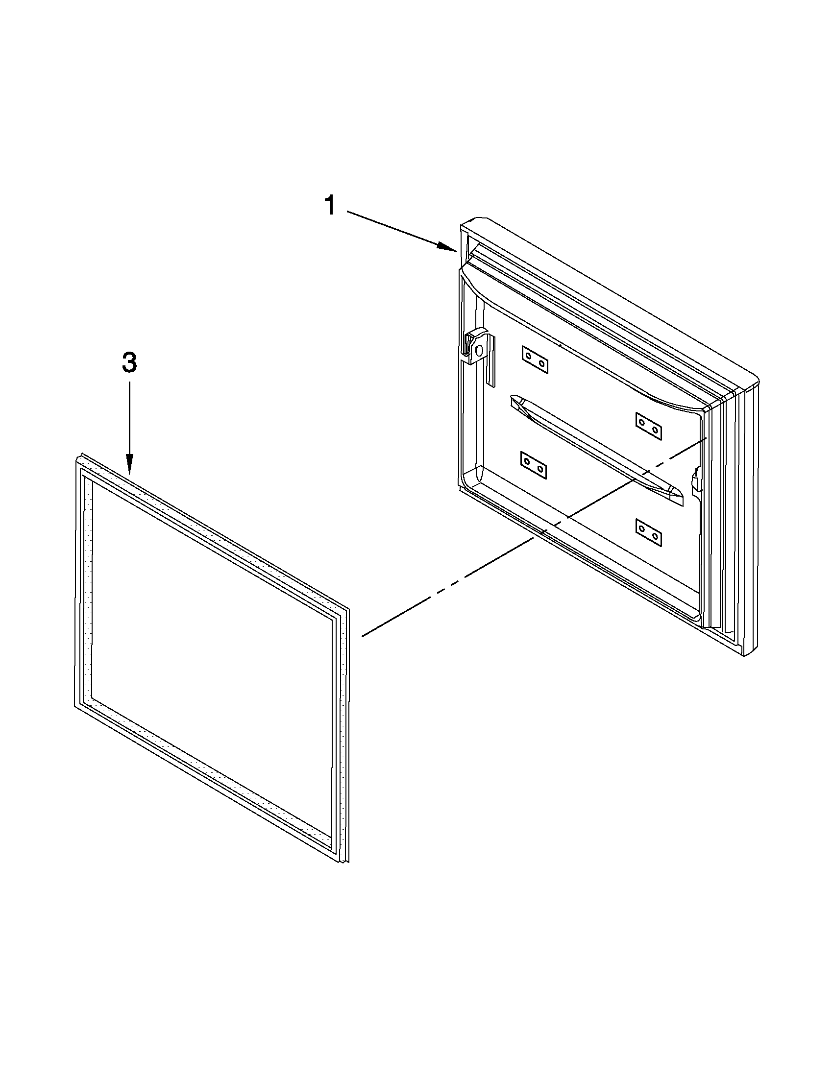 KitchenAid KRFC90100B5 freezer door parts diagram