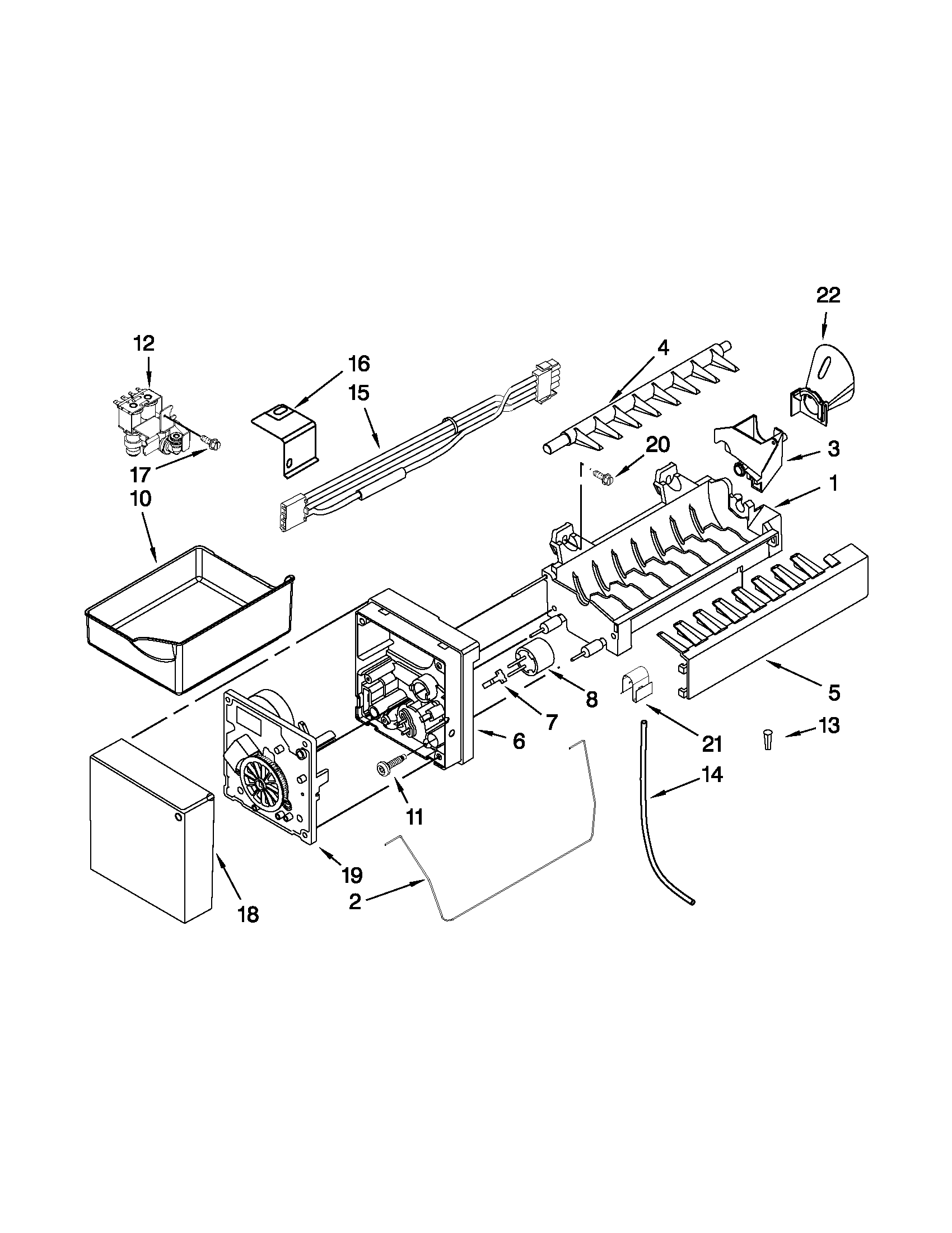 KitchenAid KRFC90100B5 ice maker parts diagram