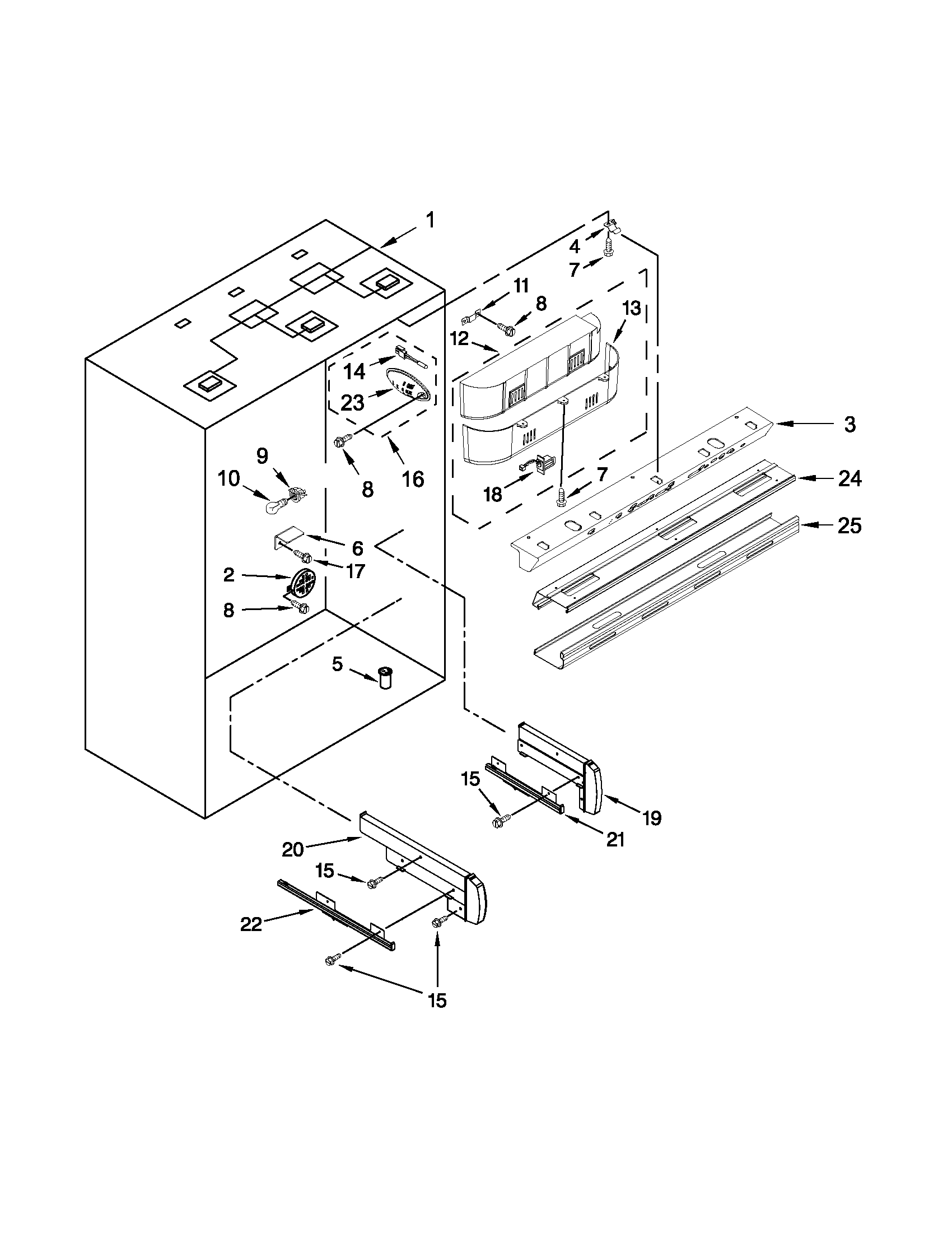 KitchenAid KBRC36FTS07 refrigerator liner parts diagram