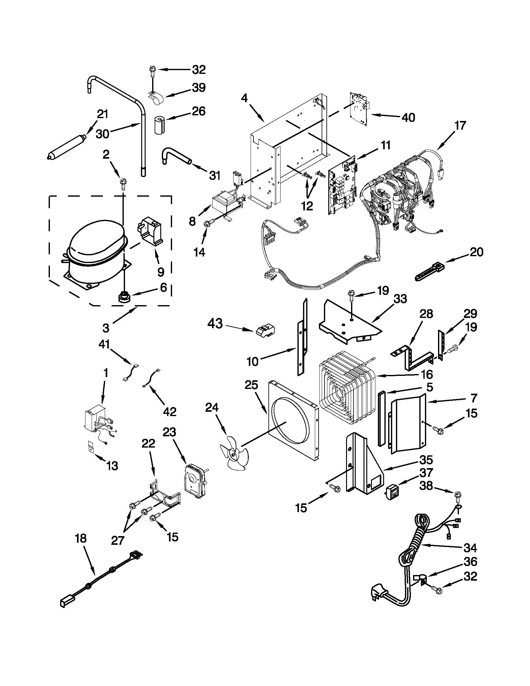 KitchenAid KBRC36FTS07 upper unit parts diagram