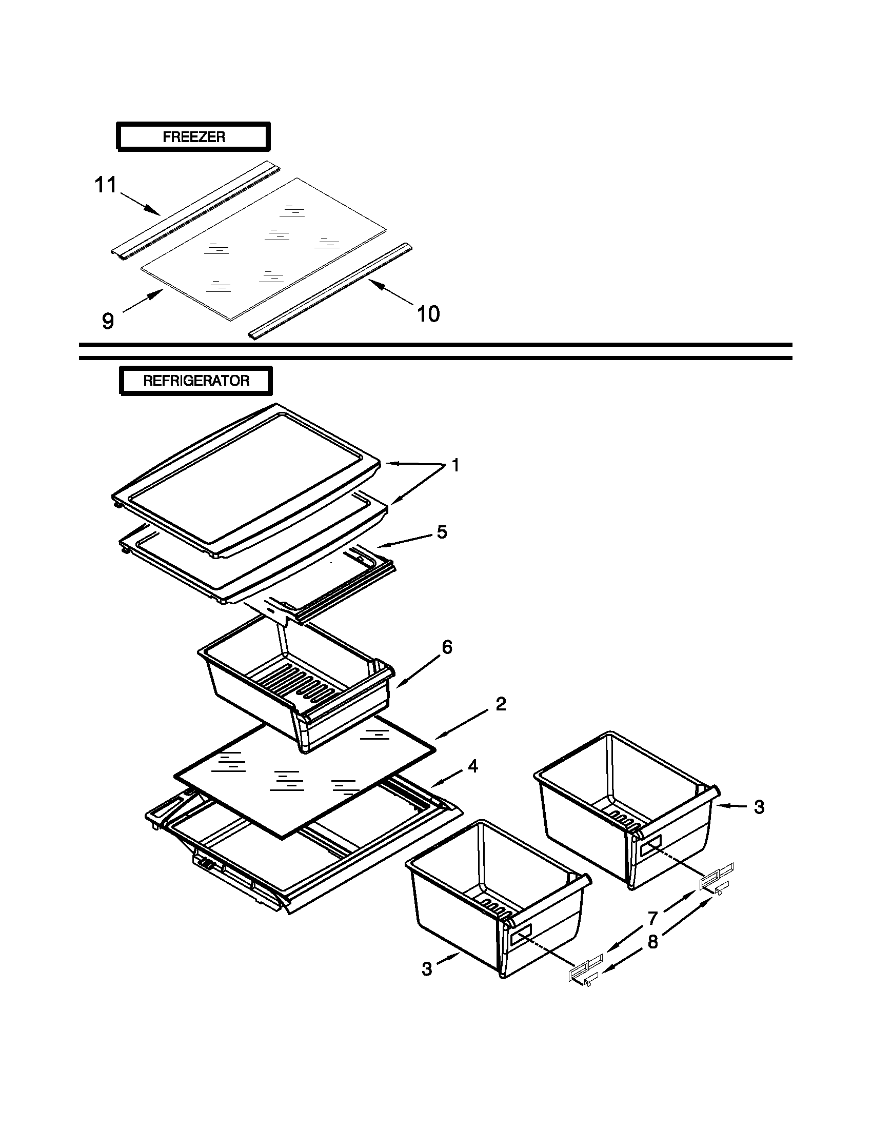 Whirlpool W8TXNGZBQ00 shelf parts diagram