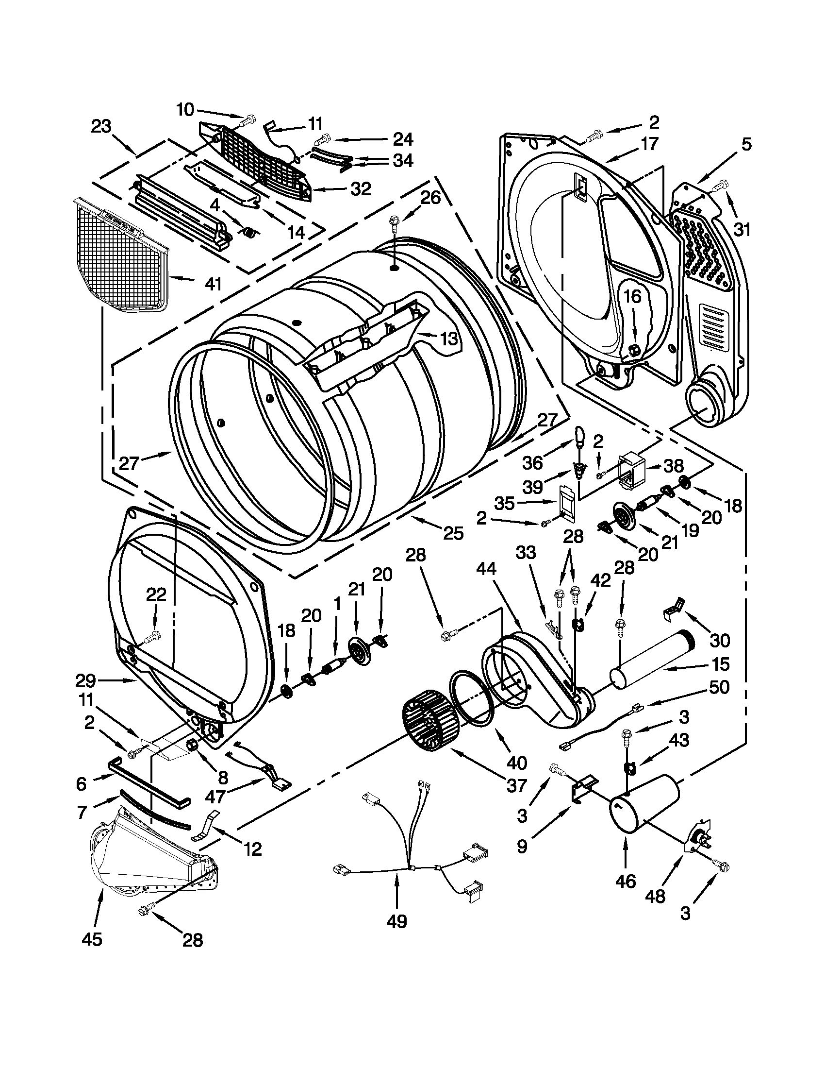 Whirlpool WGD5500XW2 bulkhead parts diagram