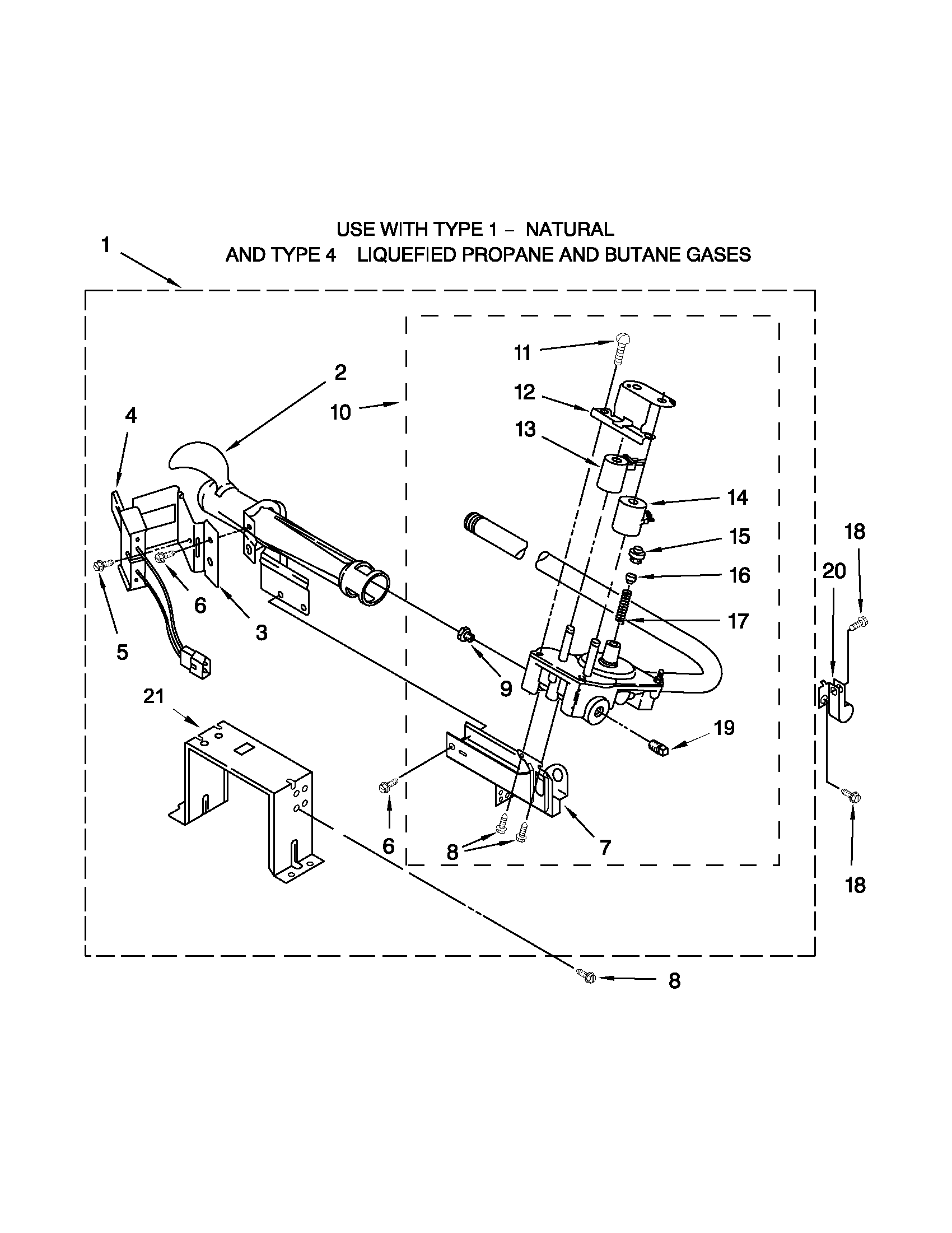 Whirlpool WGD5500XW2 burner assembly diagram