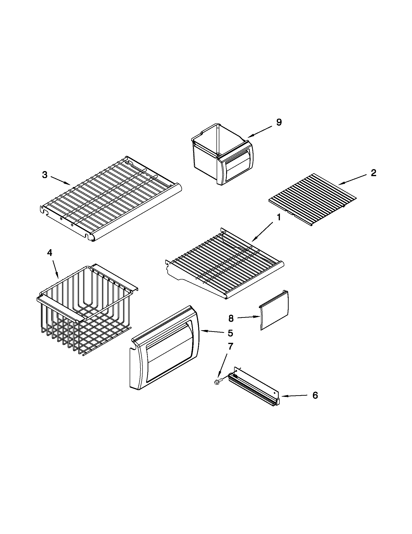 KitchenAid KSSC42FTS17 freezer shelf parts diagram