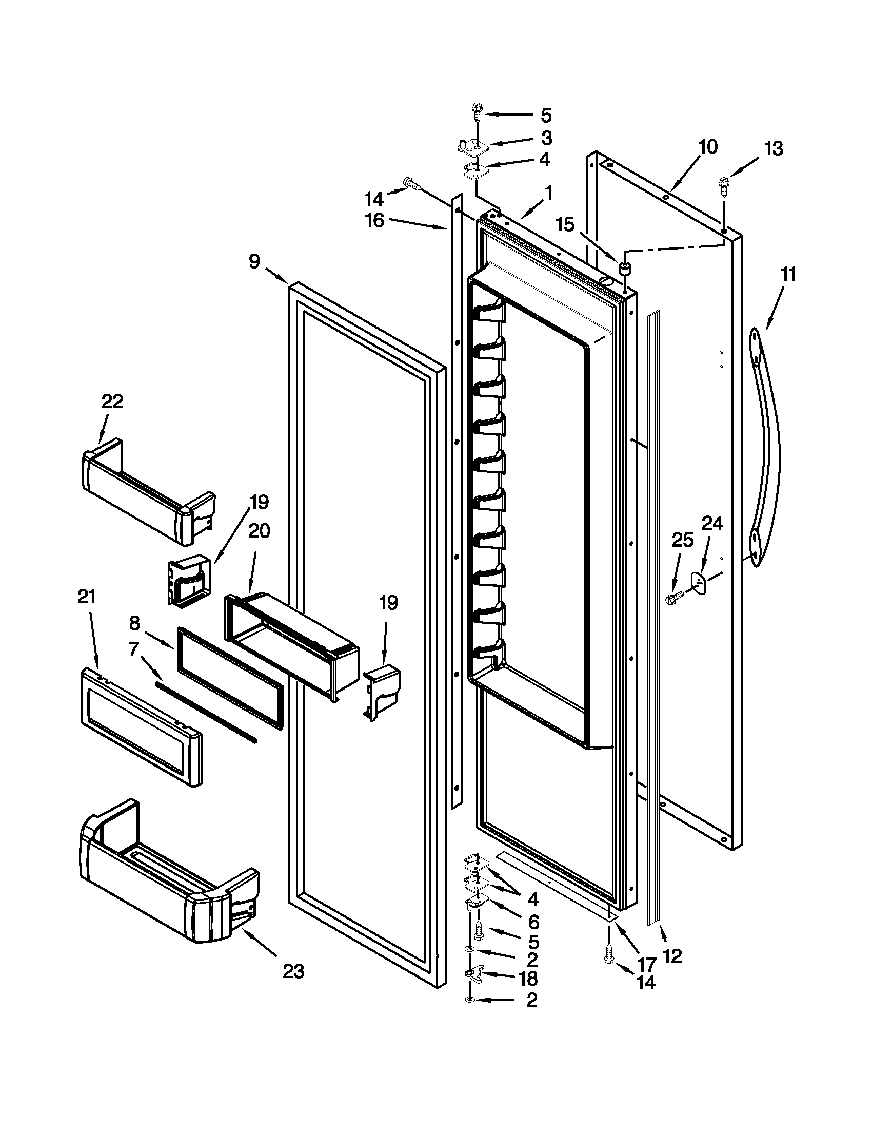KitchenAid KSSC42FTS17 refrigerator door parts diagram
