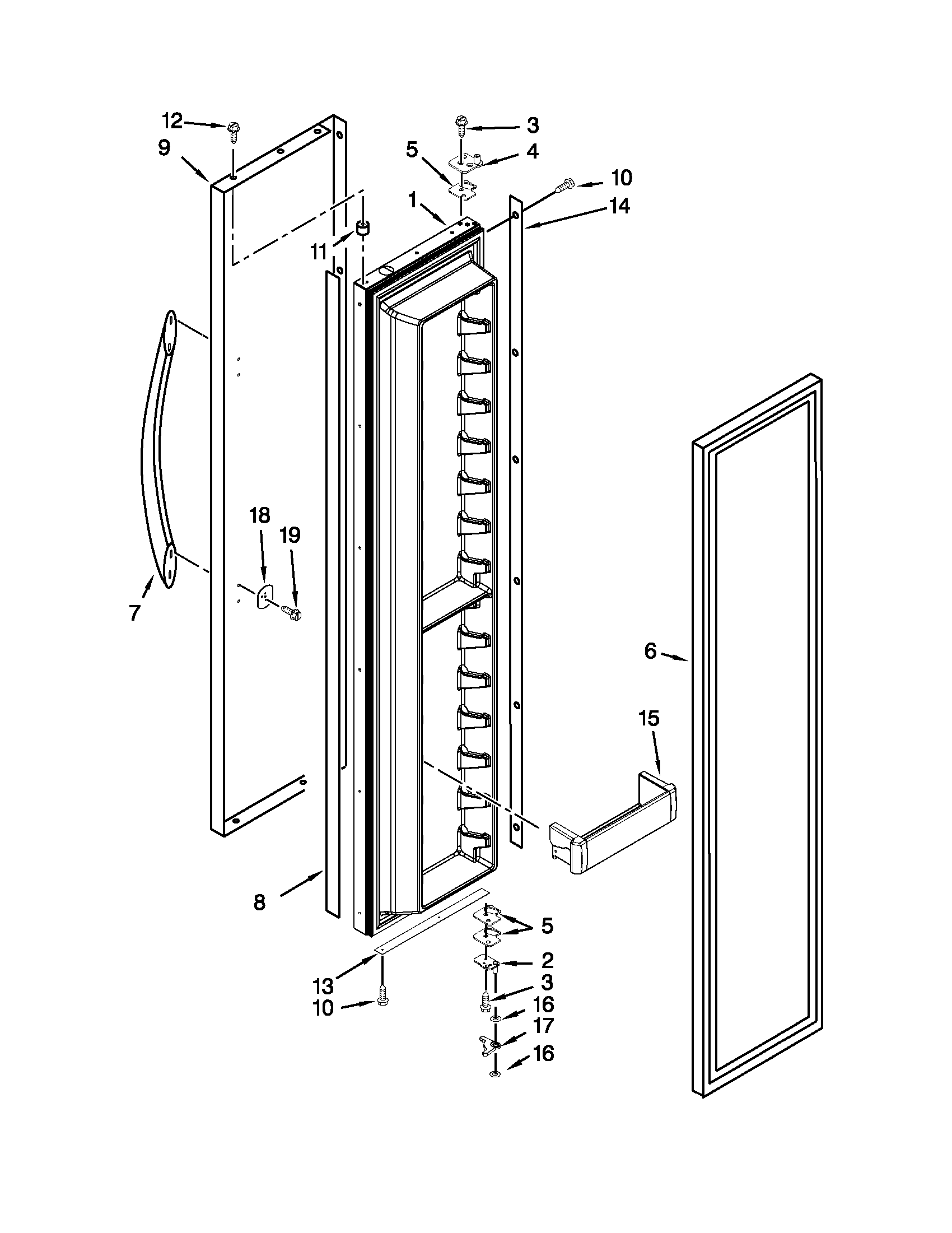 KitchenAid KSSC42FTS17 freezer door parts diagram