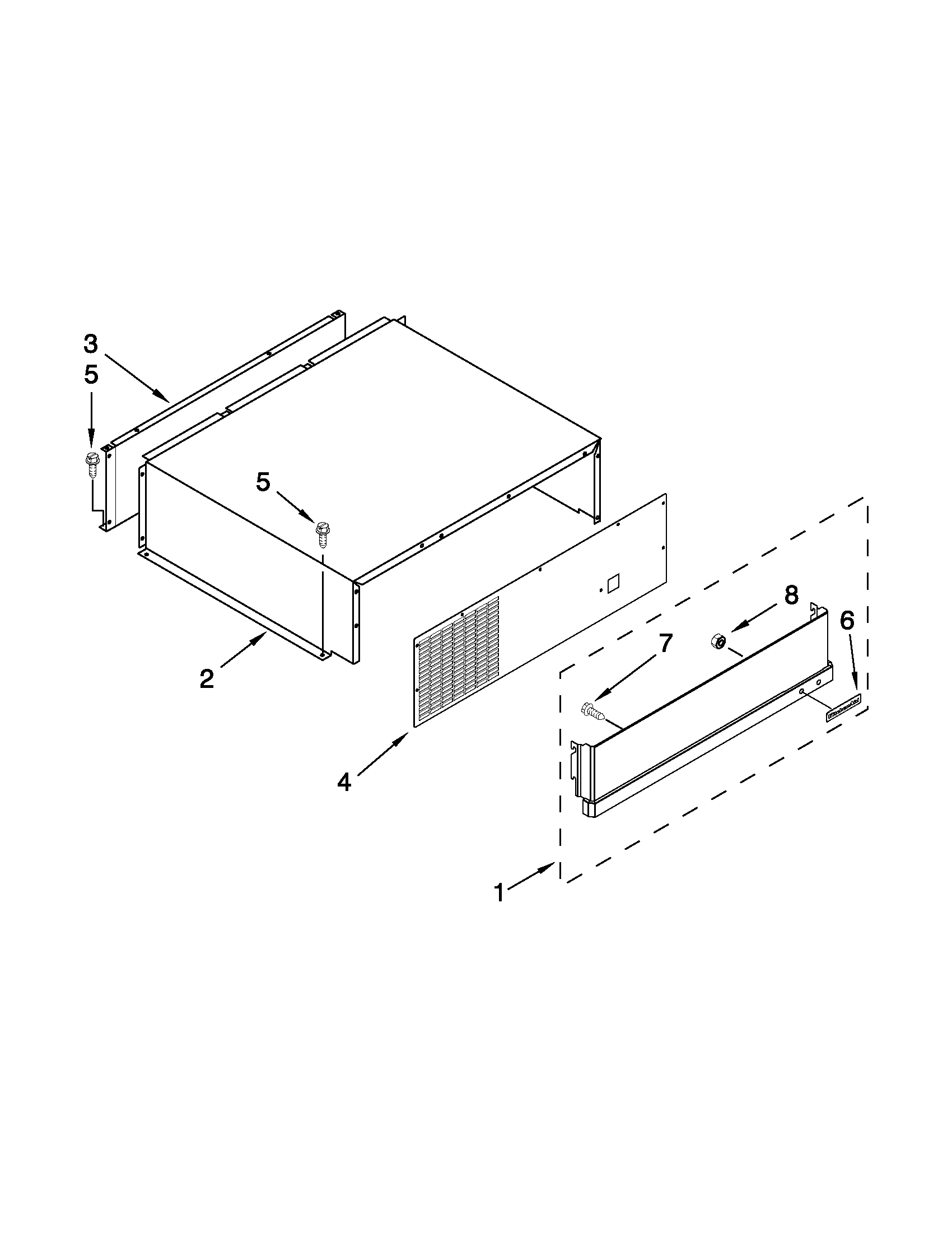 KitchenAid KSSC42FTS17 top grille & unit cover diagram