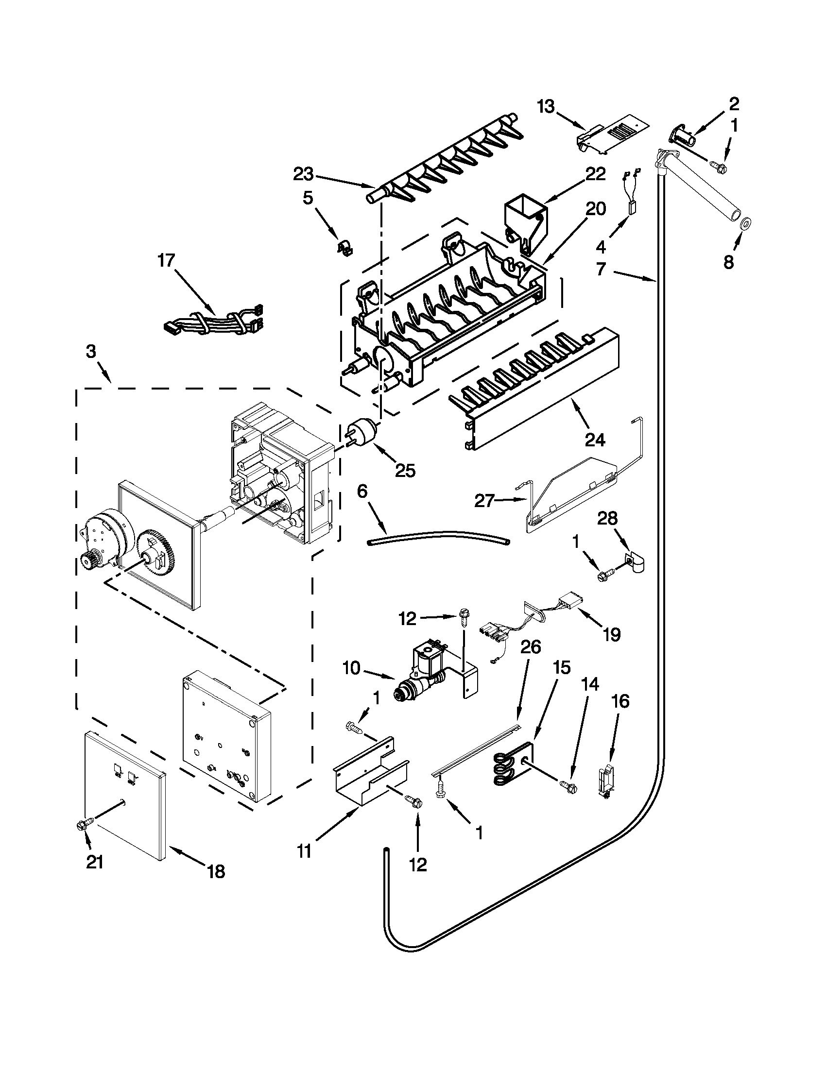 KitchenAid KSSC42FTS17 ice maker parts diagram