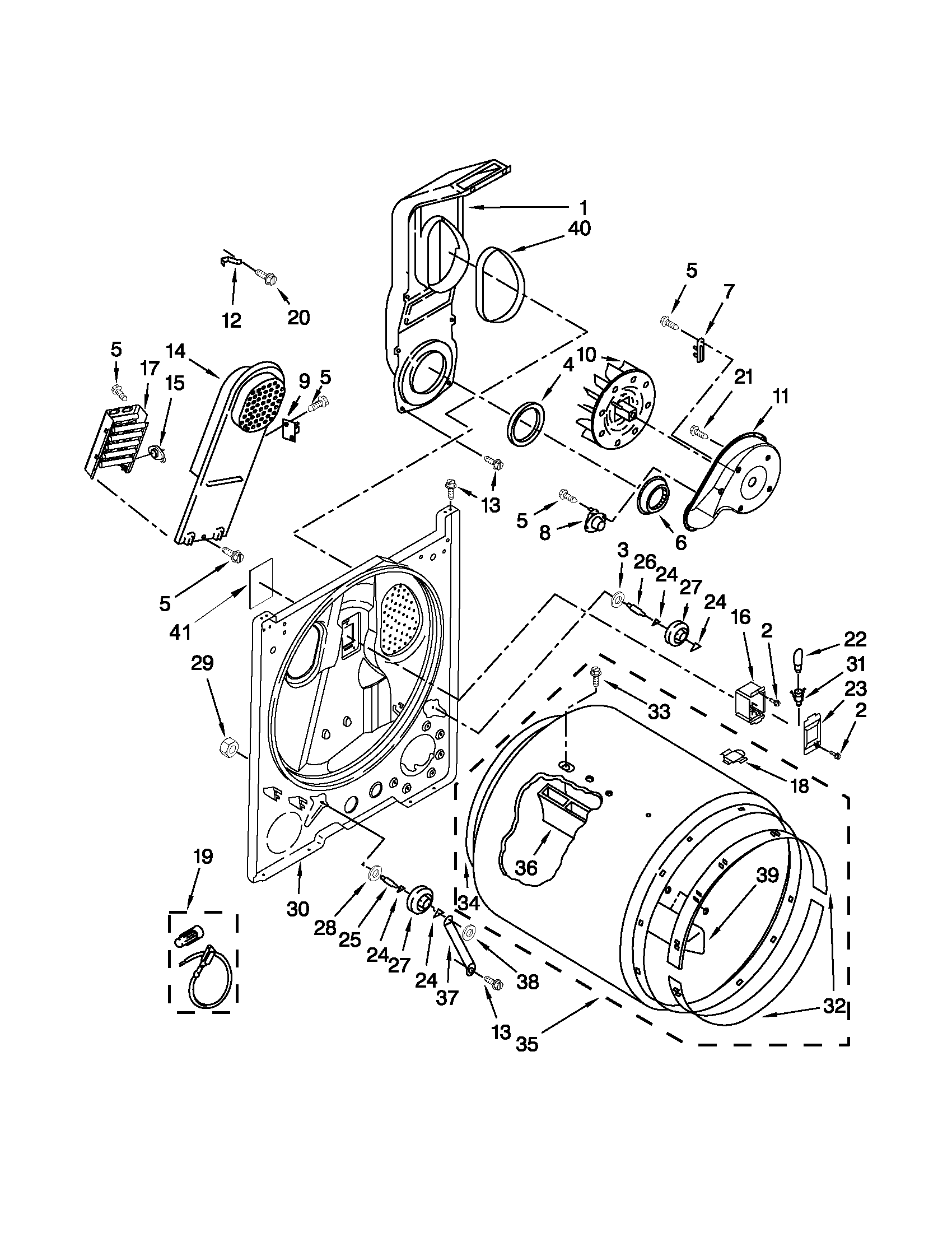 Whirlpool YWED4800XQ2 bulkhead parts diagram
