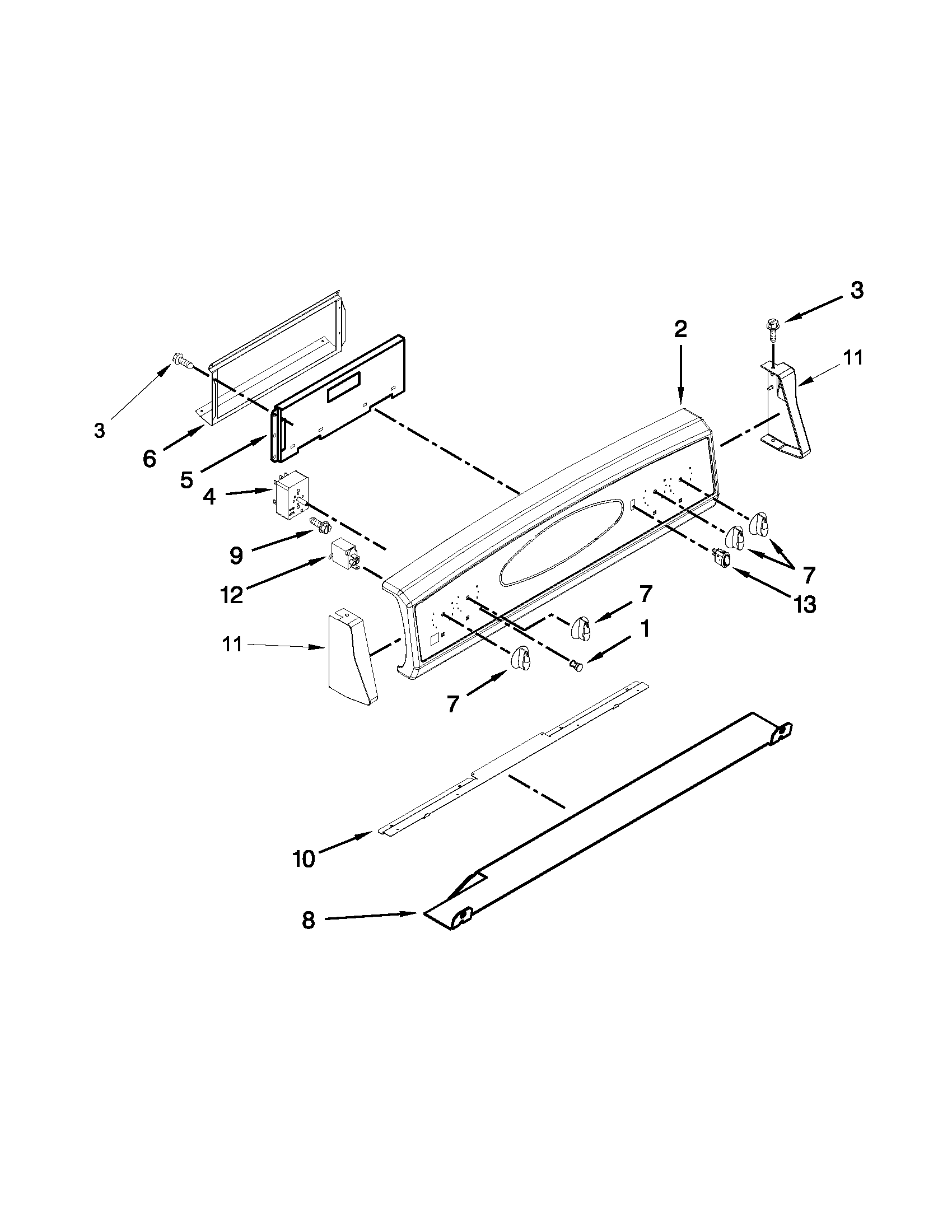 Maytag MES5752BAB16 control panel parts diagram