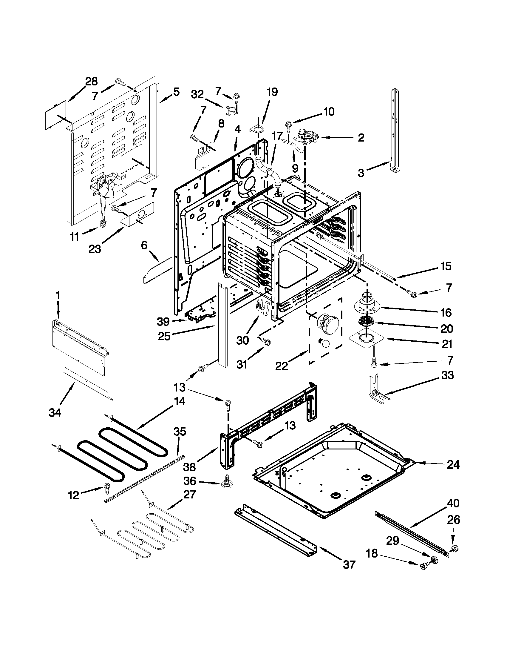 Maytag MES5752BAB16 chassis parts diagram