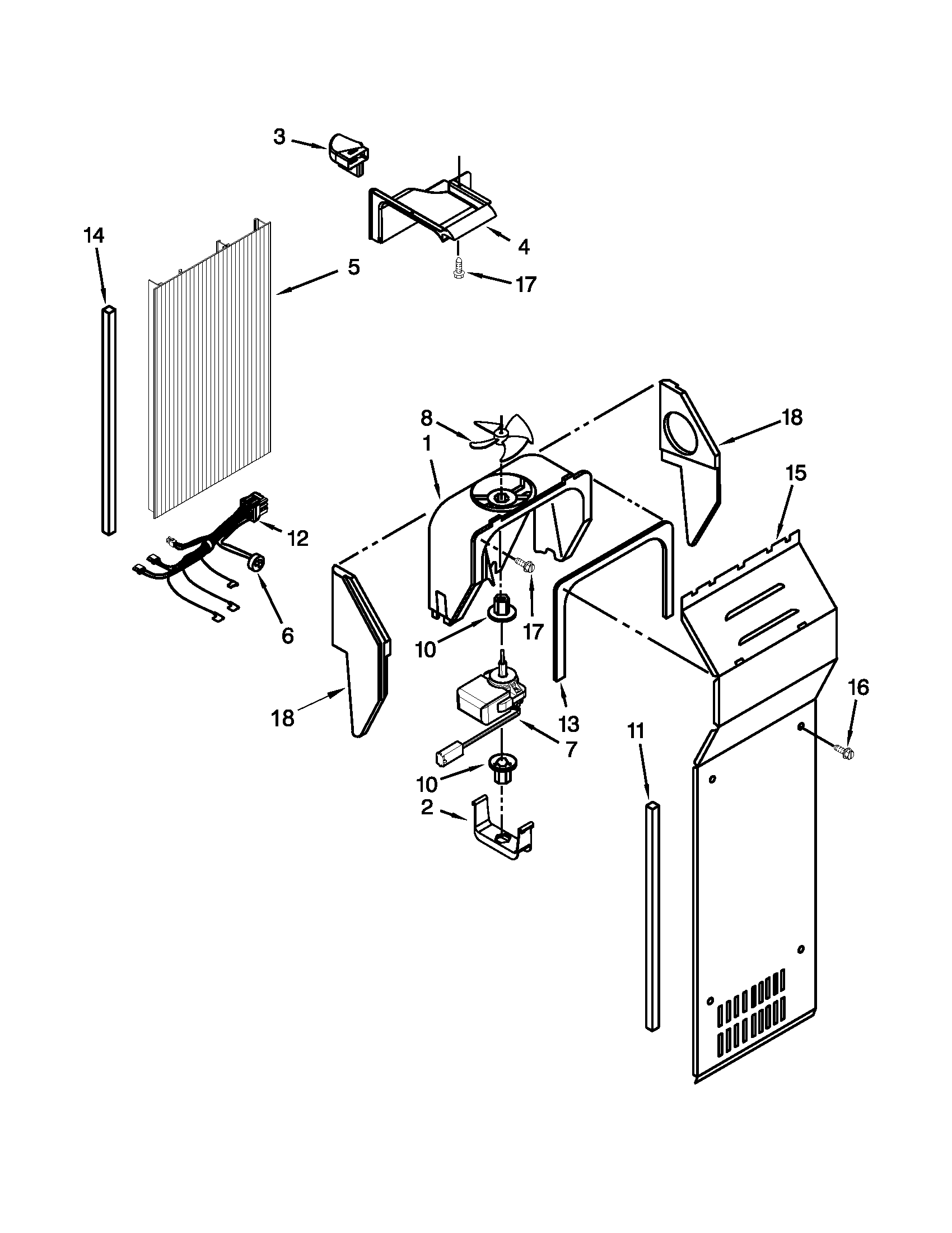 Whirlpool GC5SHAXVA00 air flow parts diagram