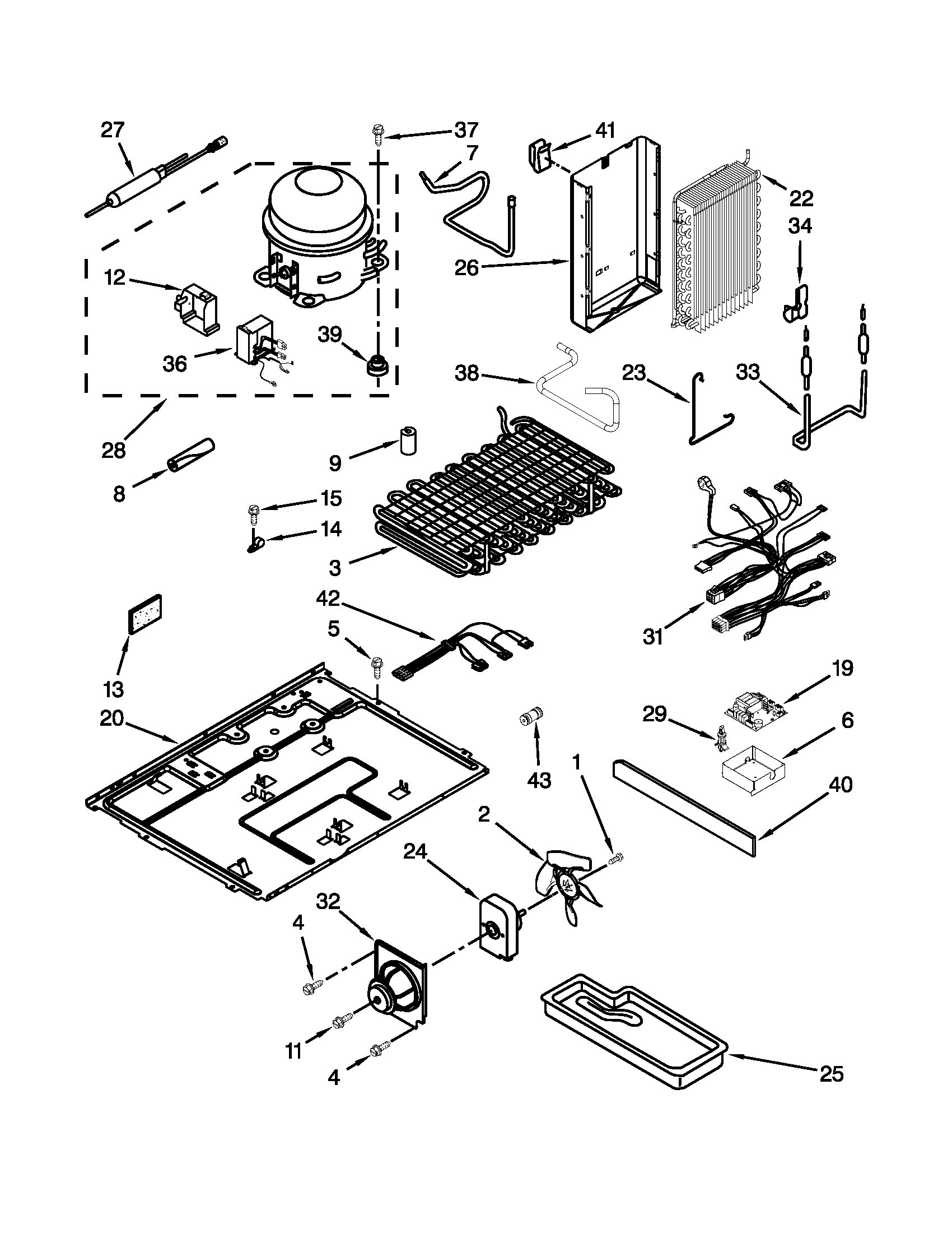 KitchenAid KSCS23FVSS02 unit parts diagram