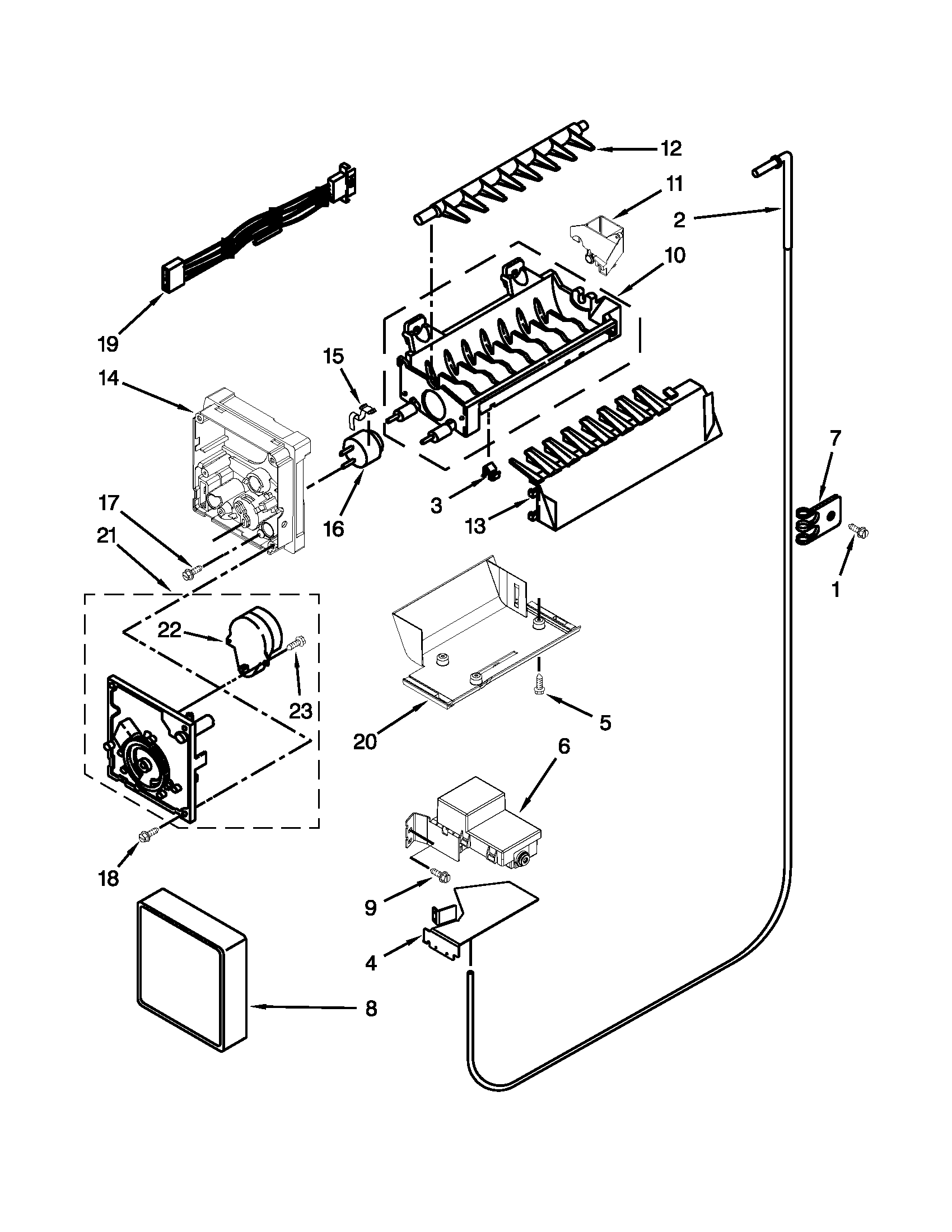 KitchenAid KSCS23FVSS02 icemaker parts diagram