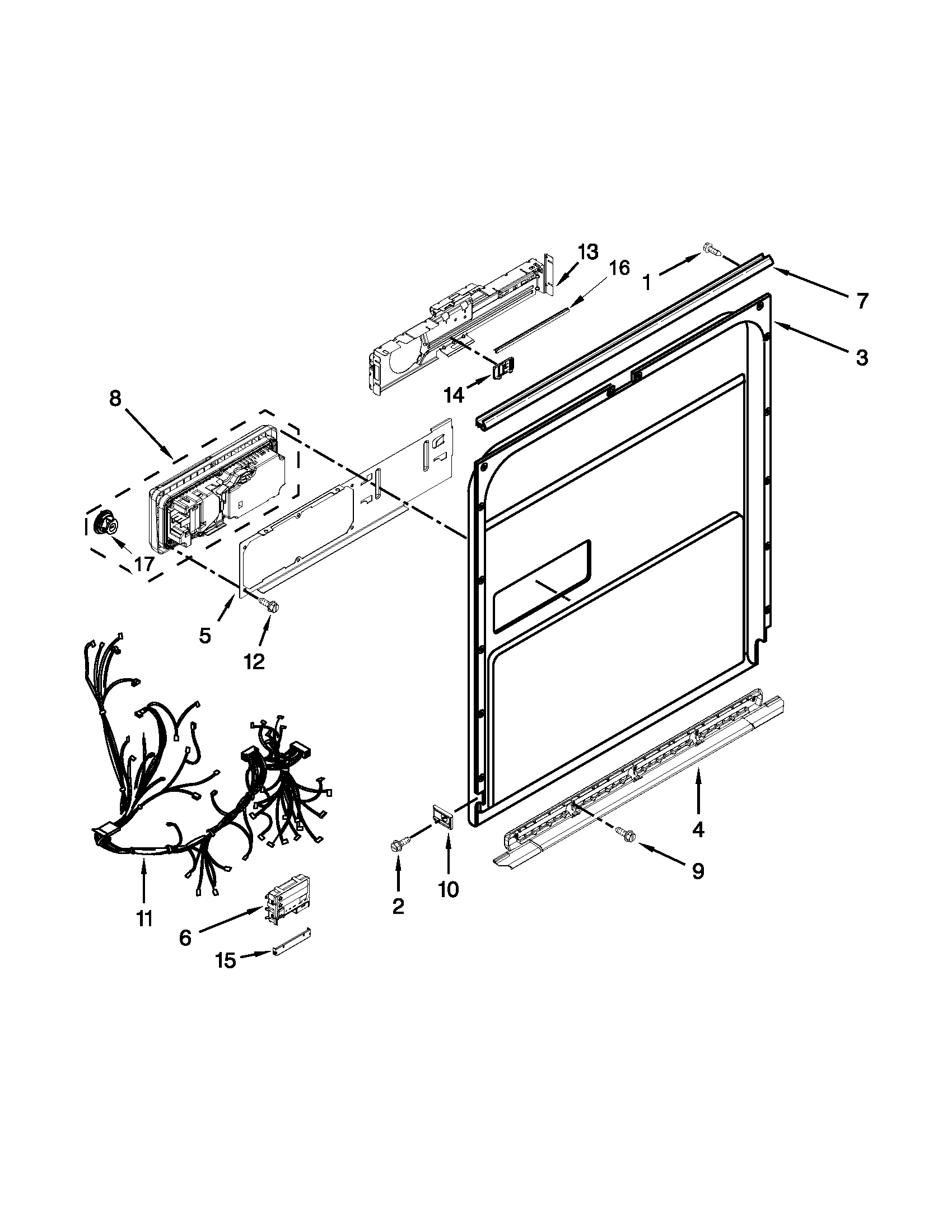 Whirlpool WDL785SAAM0 inner door parts diagram