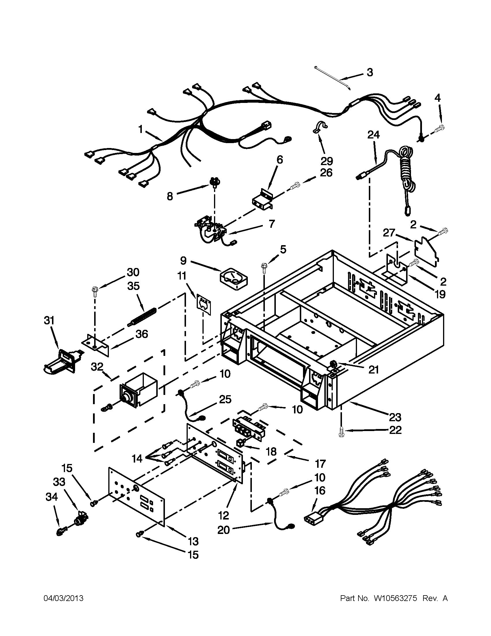 Whirlpool CSP2761TQ4 control panel and separator parts diagram