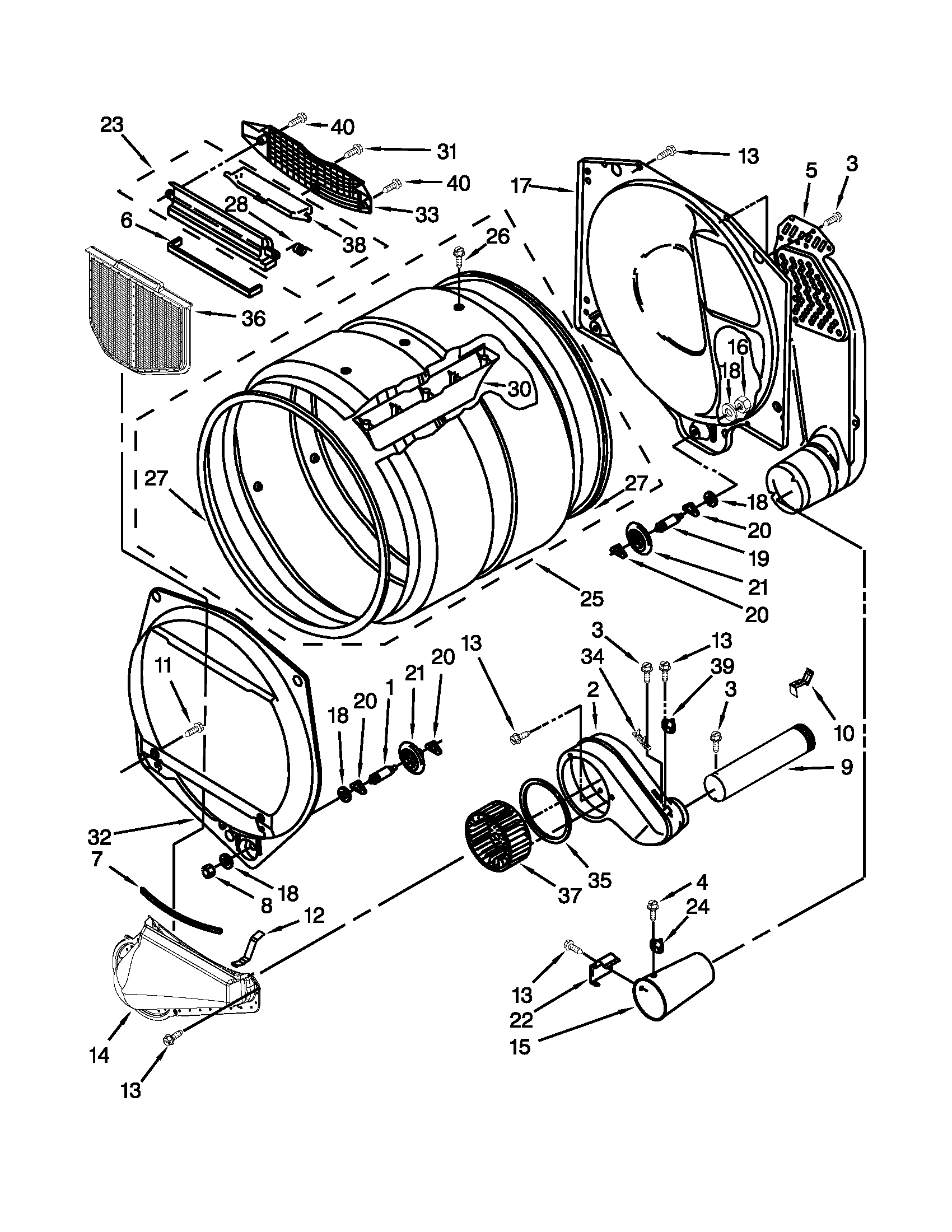 Whirlpool CSP2761TQ4 upper and lower bulkhead parts diagram