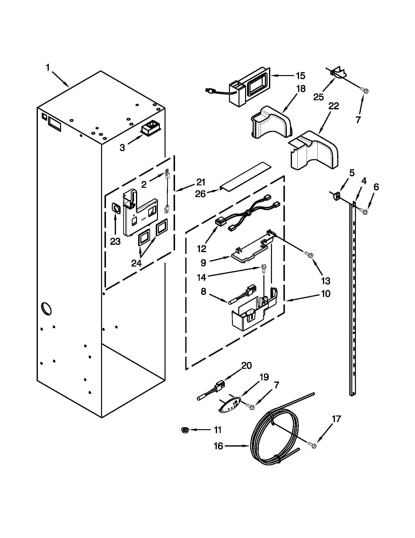 KitchenAid KSSS42QTB02 refrigerator liner parts diagram